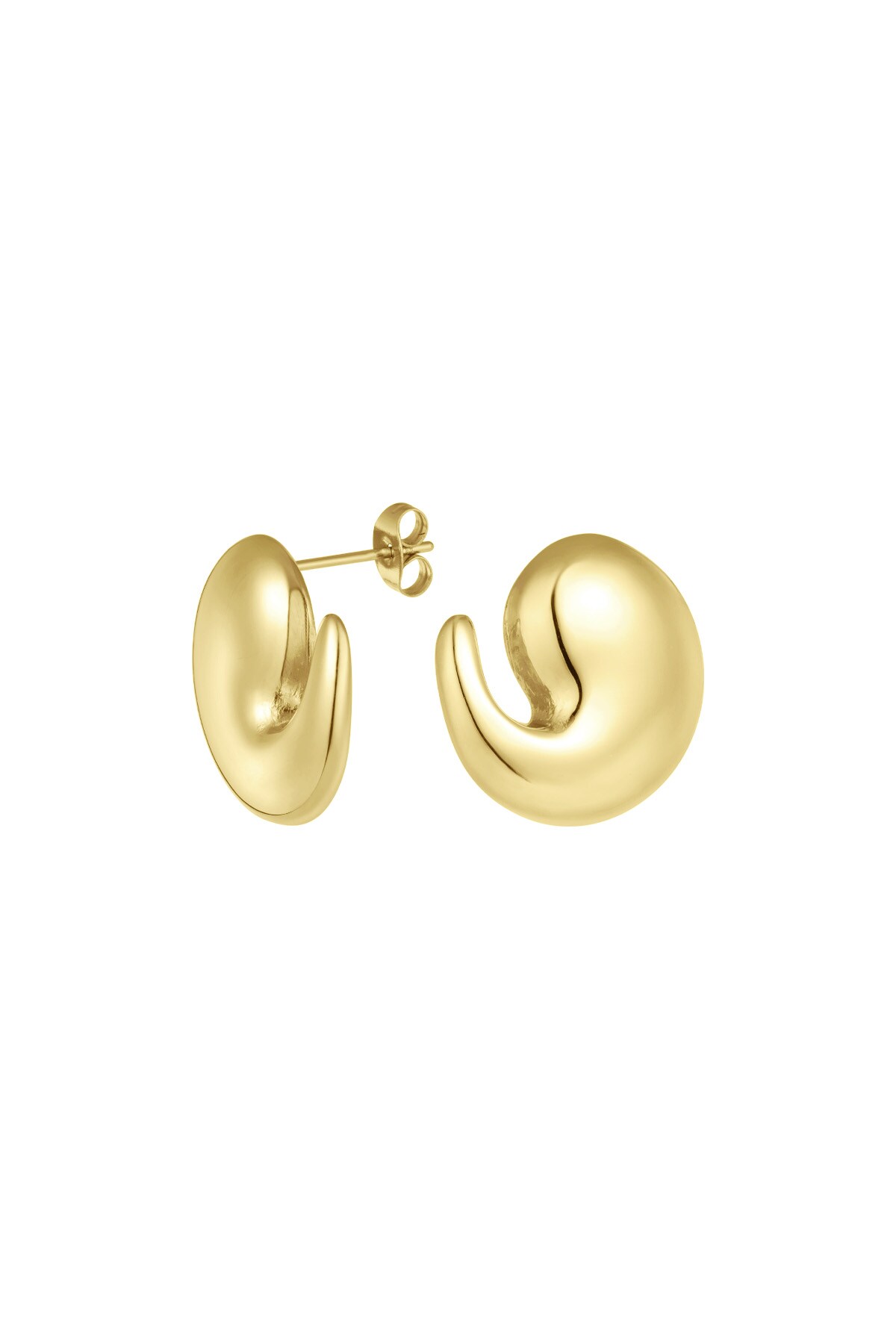 Earrings wave waze - Gold color h5 