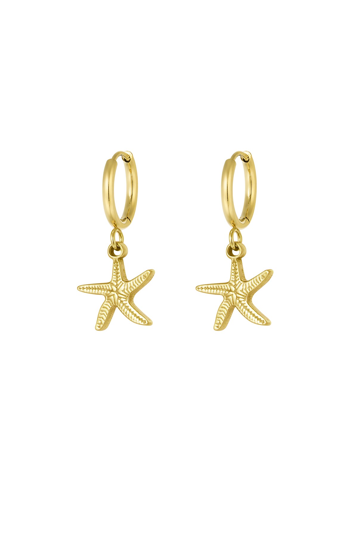 Earrings simple starfish - Gold color h5 