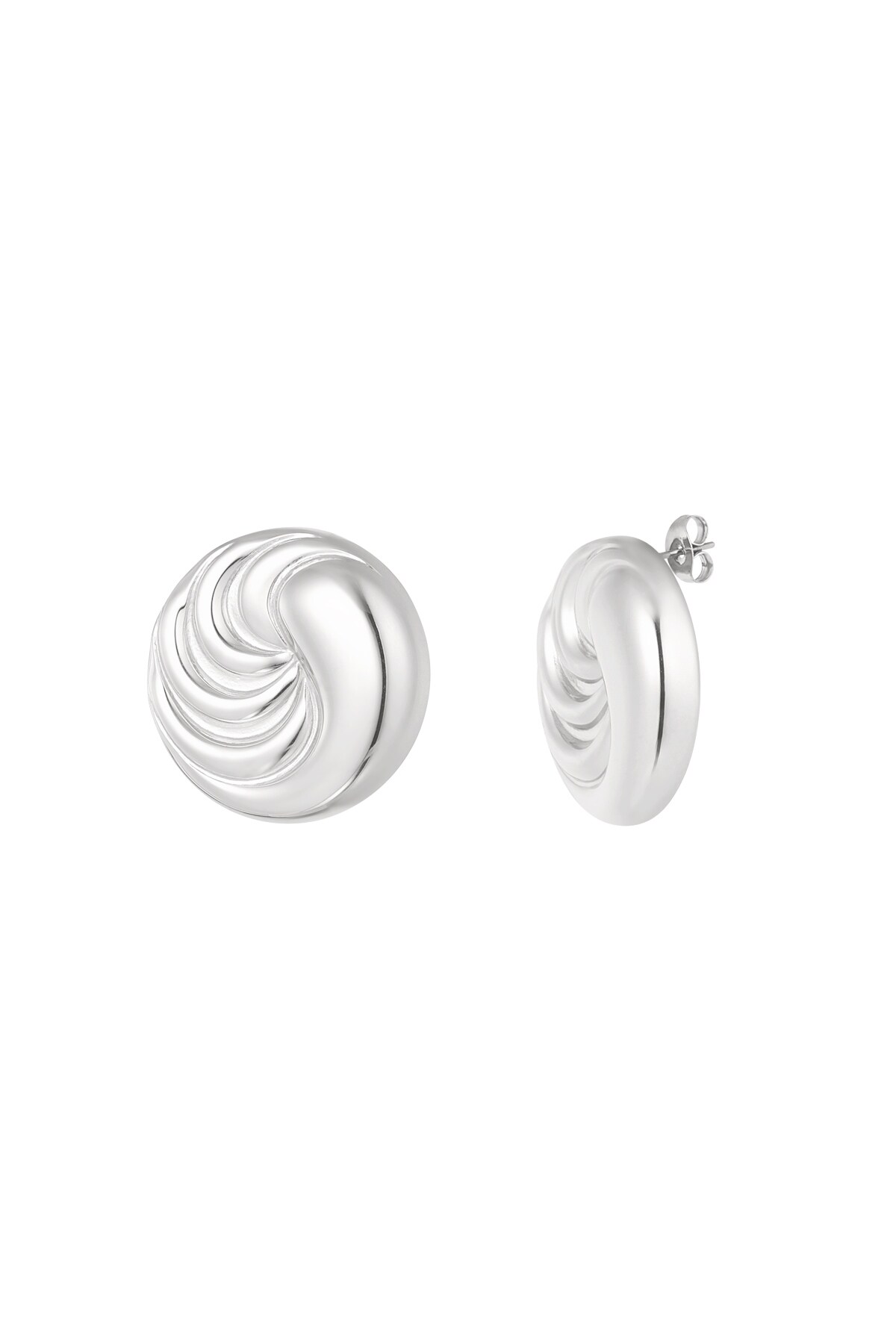 Earrings twizzle wave - Silver color h5 