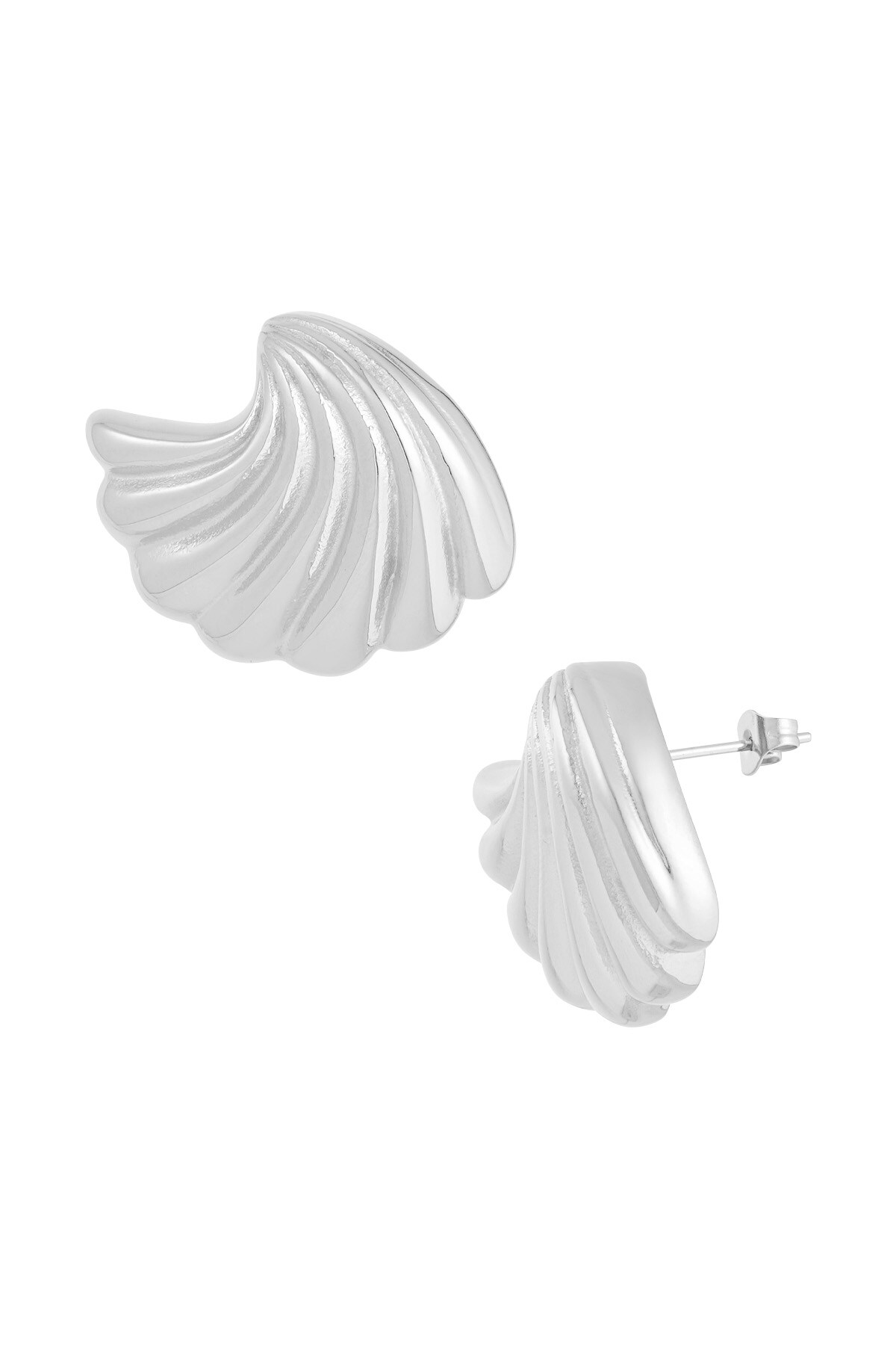 Earrings wavy wild - Silver color h5 