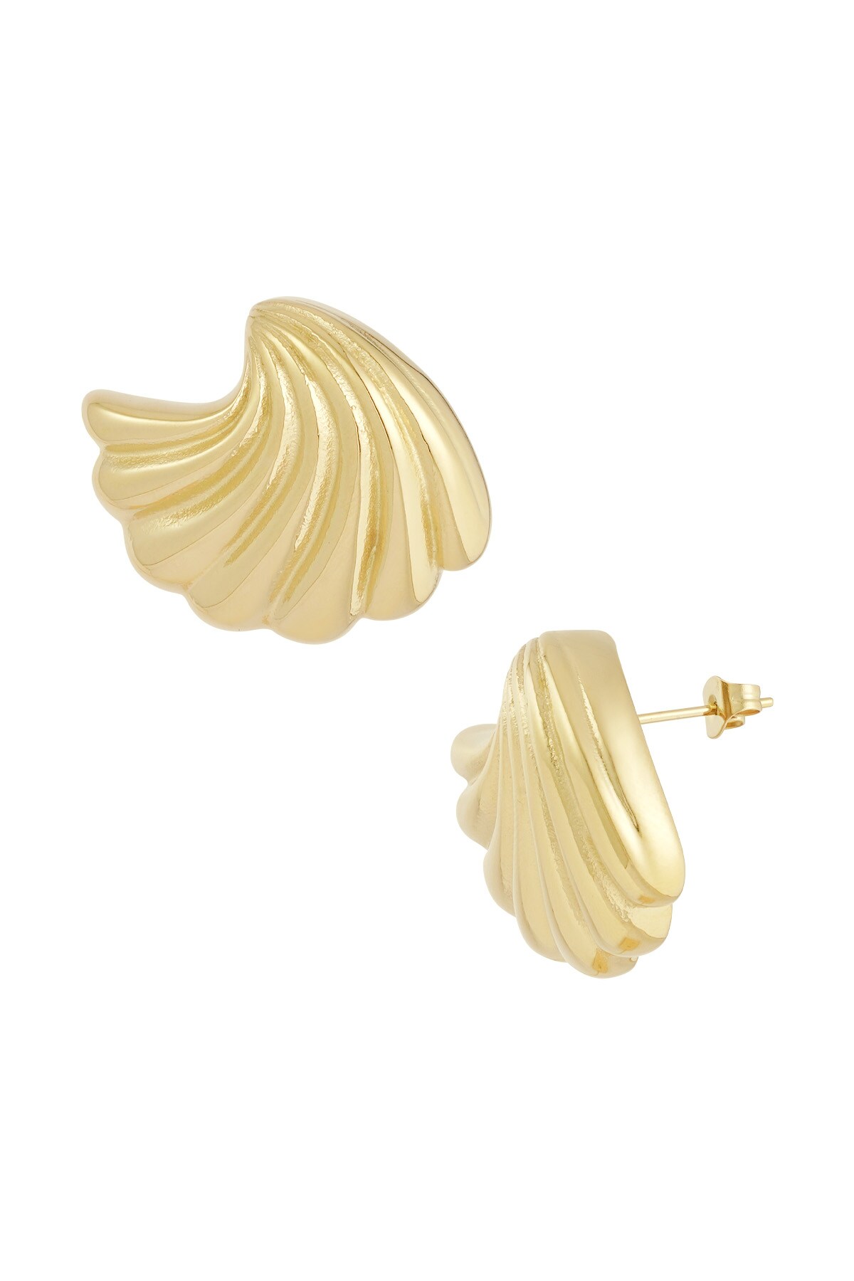 Earrings wavy wild - Gold color h5 