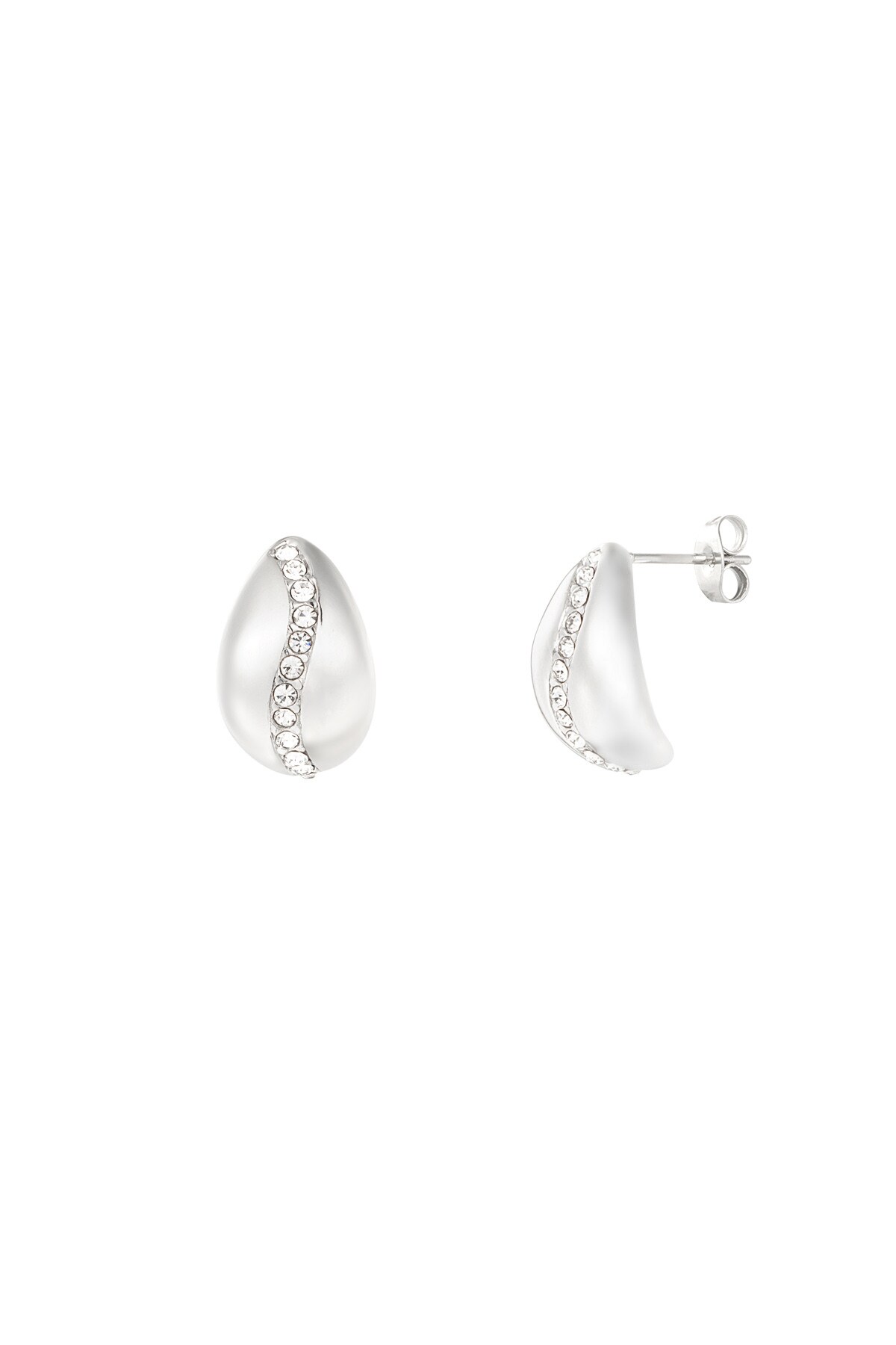 Small drop earring stones - Silver color h5 