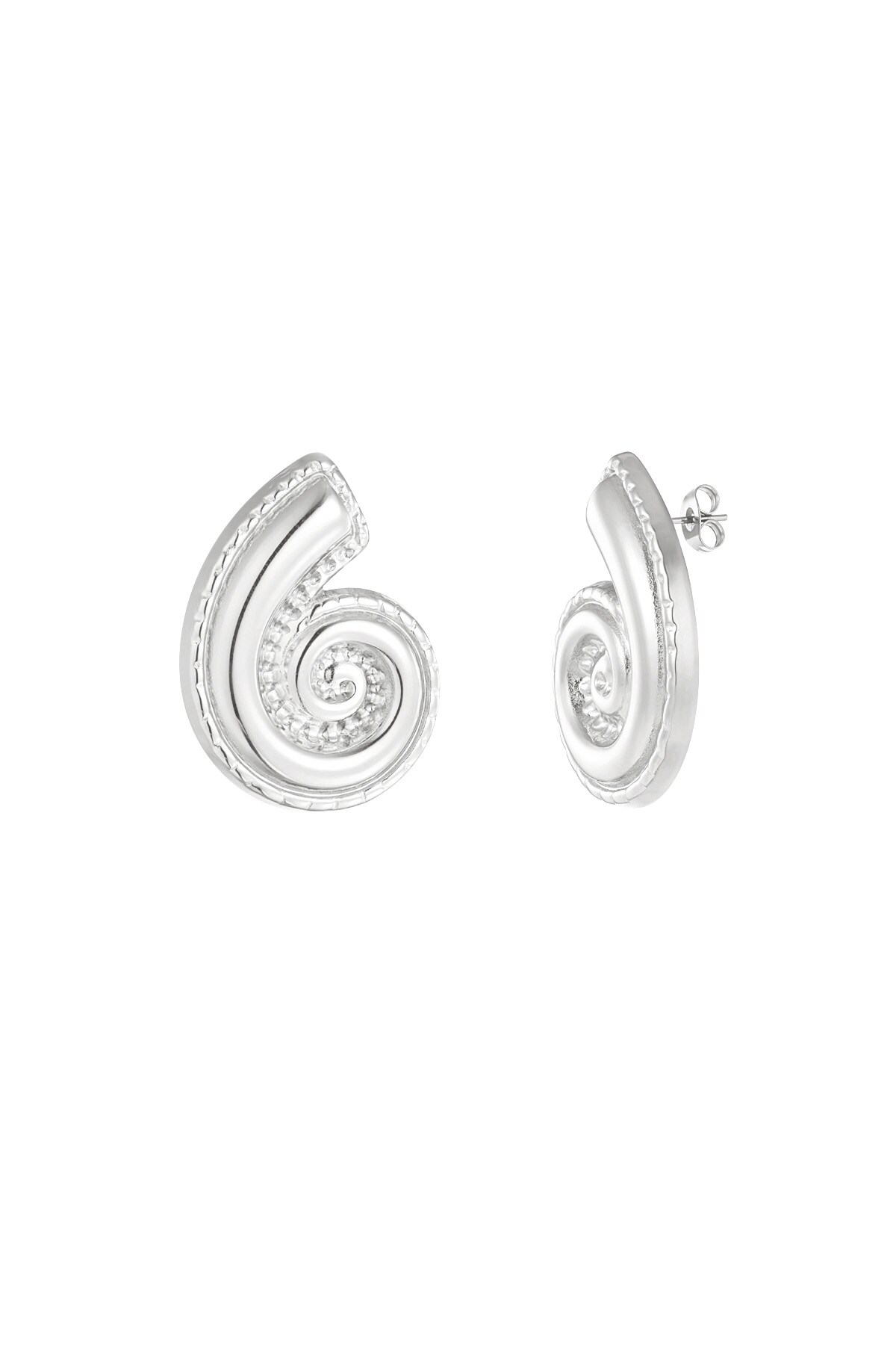 Twisted shell earrings - Silver color h5 