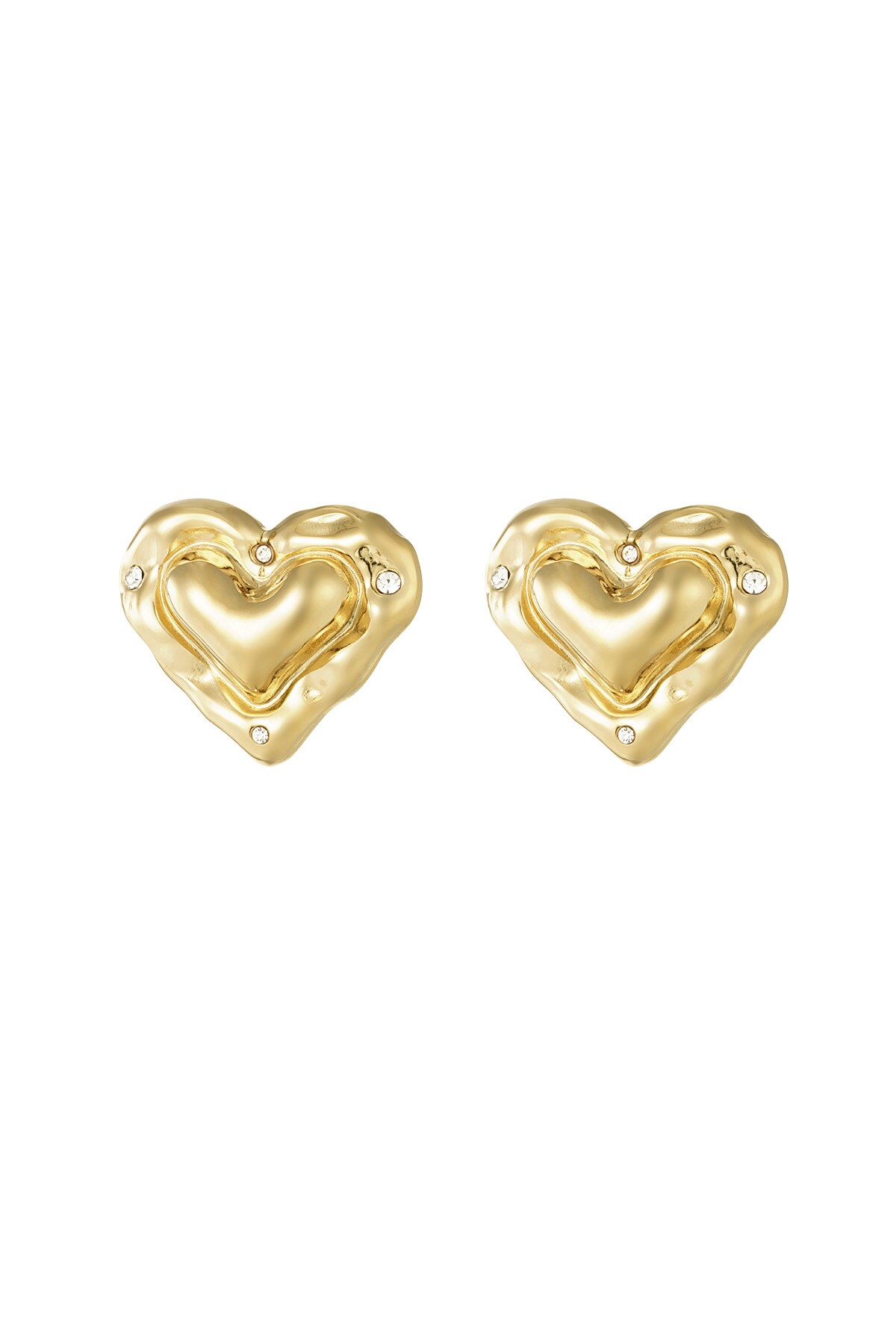 Earrings where is the love - Gold color h5 