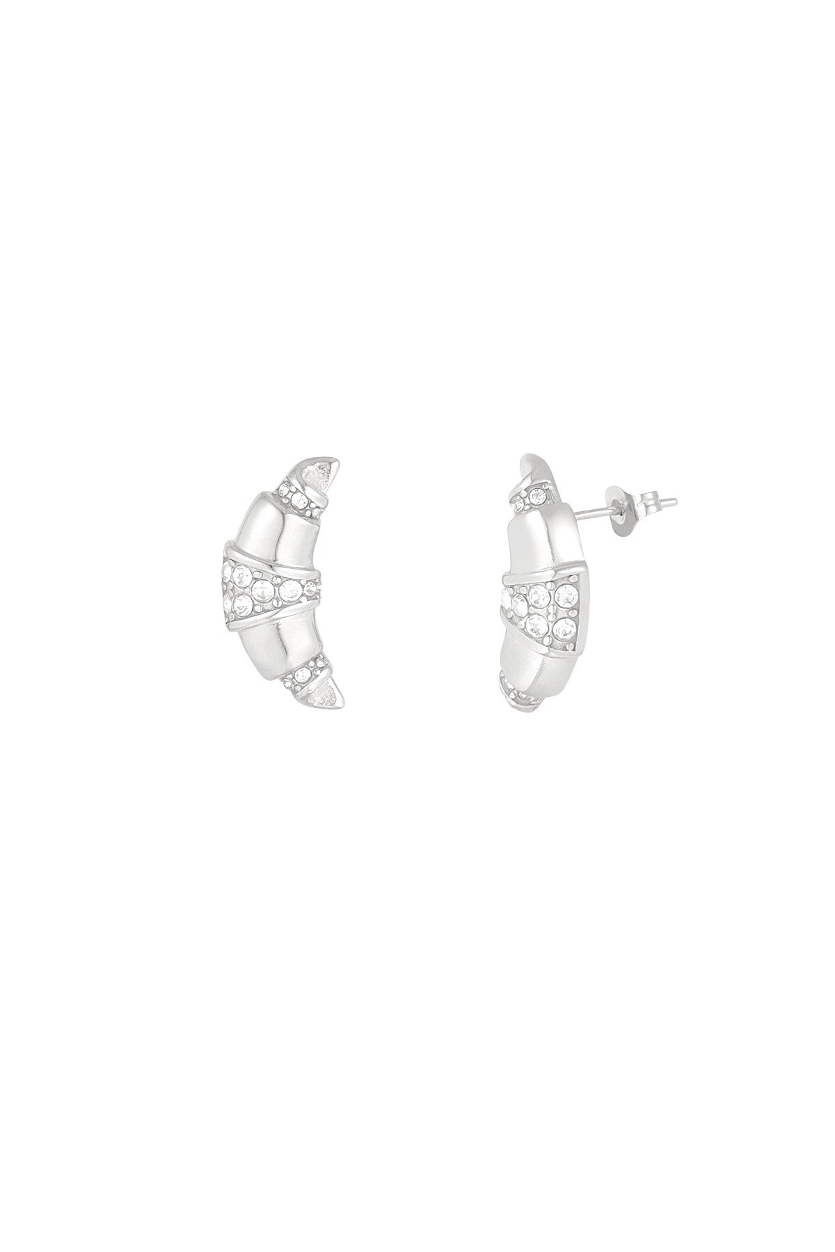 Croissant earrings - Silver color h5 