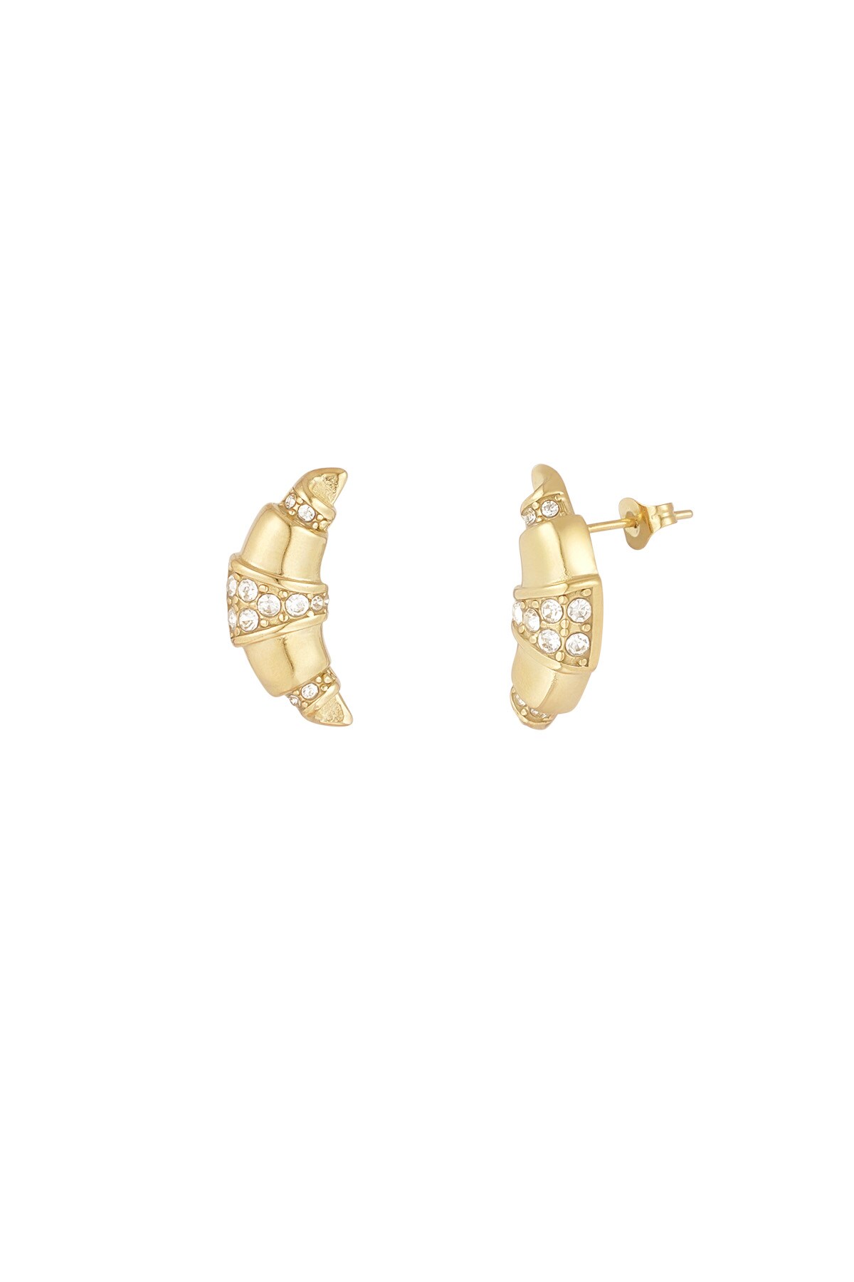 Croissant earrings - Gold color h5 