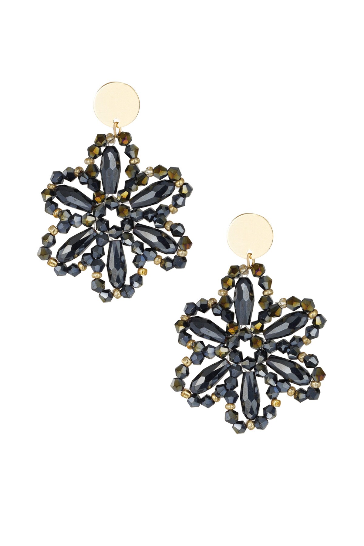 Floral dreams earrings - dark blue 