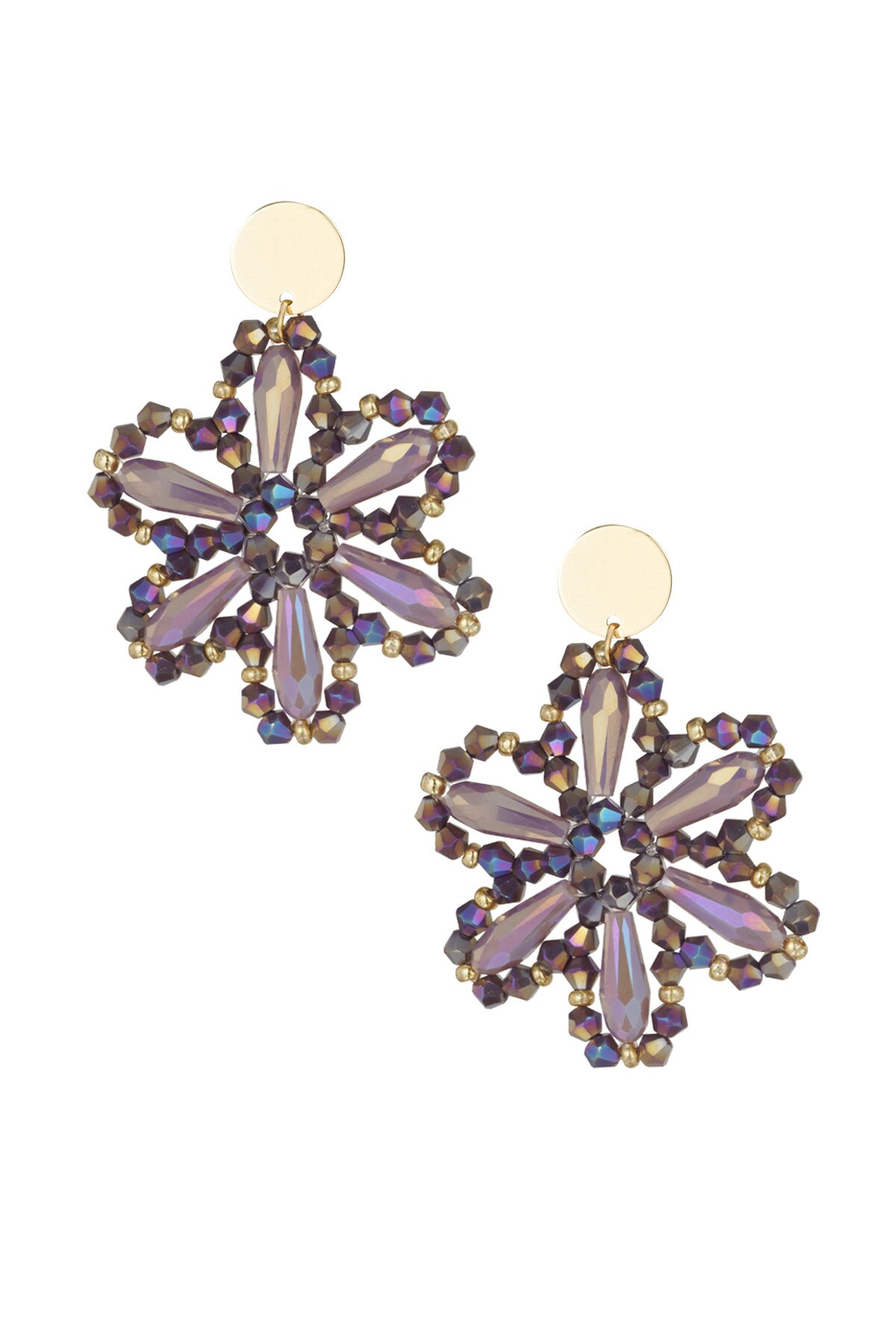 Floral dreams earrings - purple h5 