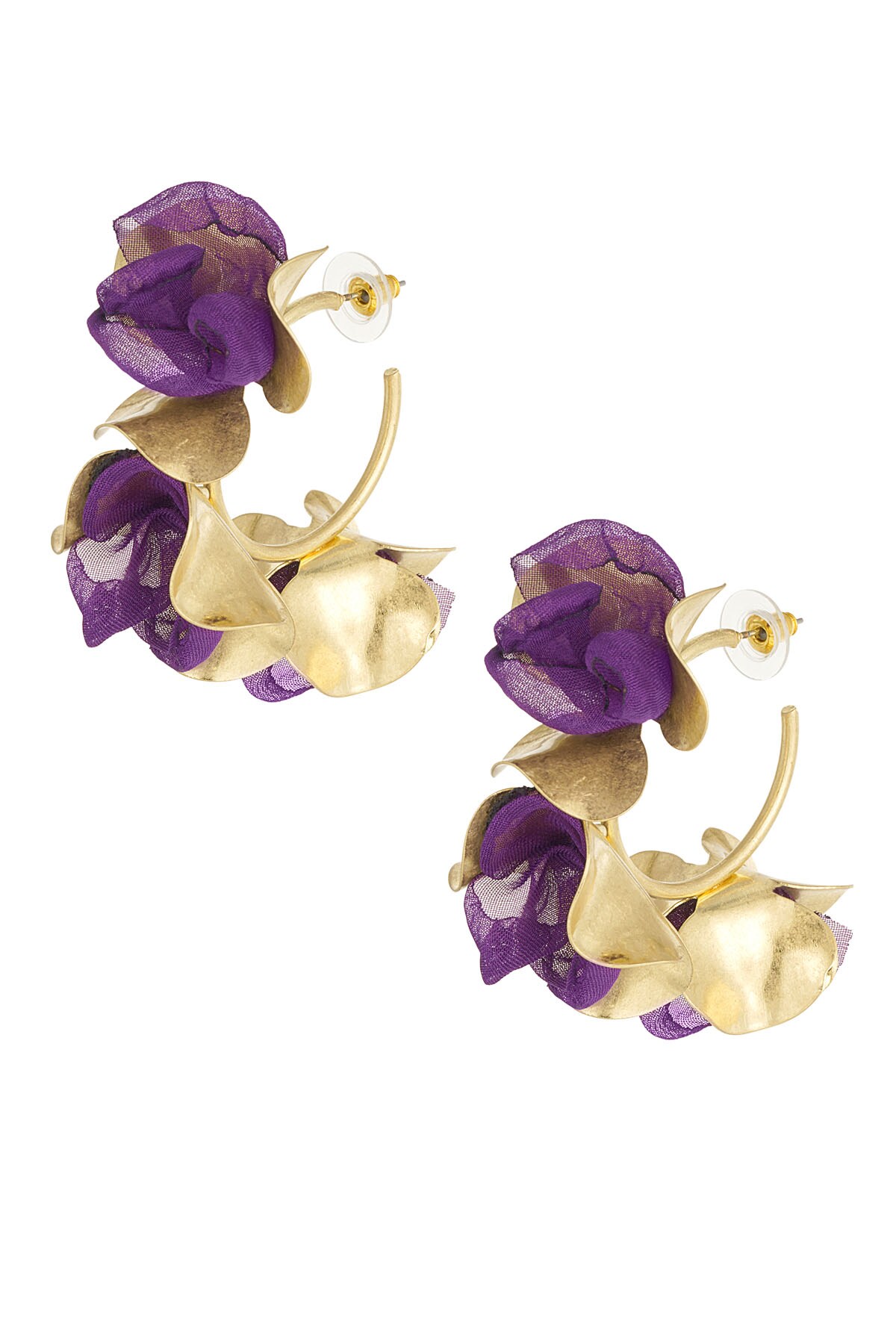 Earrings fall flower - purple h5 