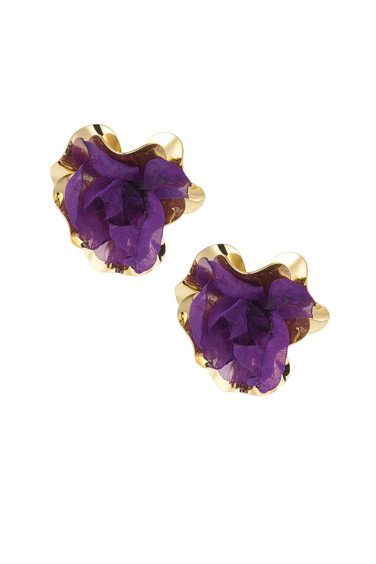 Dark statement earrings - purple 