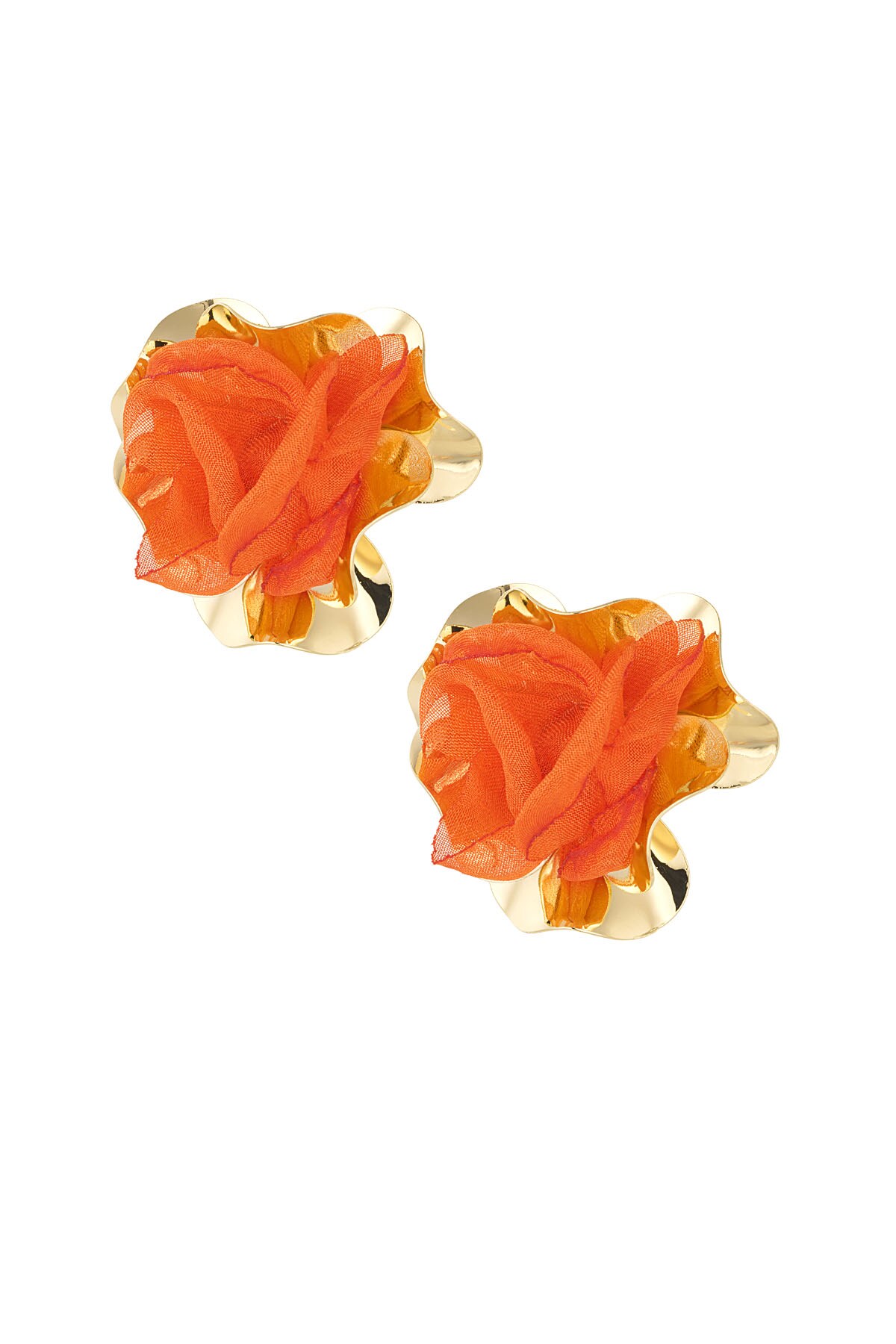 Dark statement earrings - orange h5 