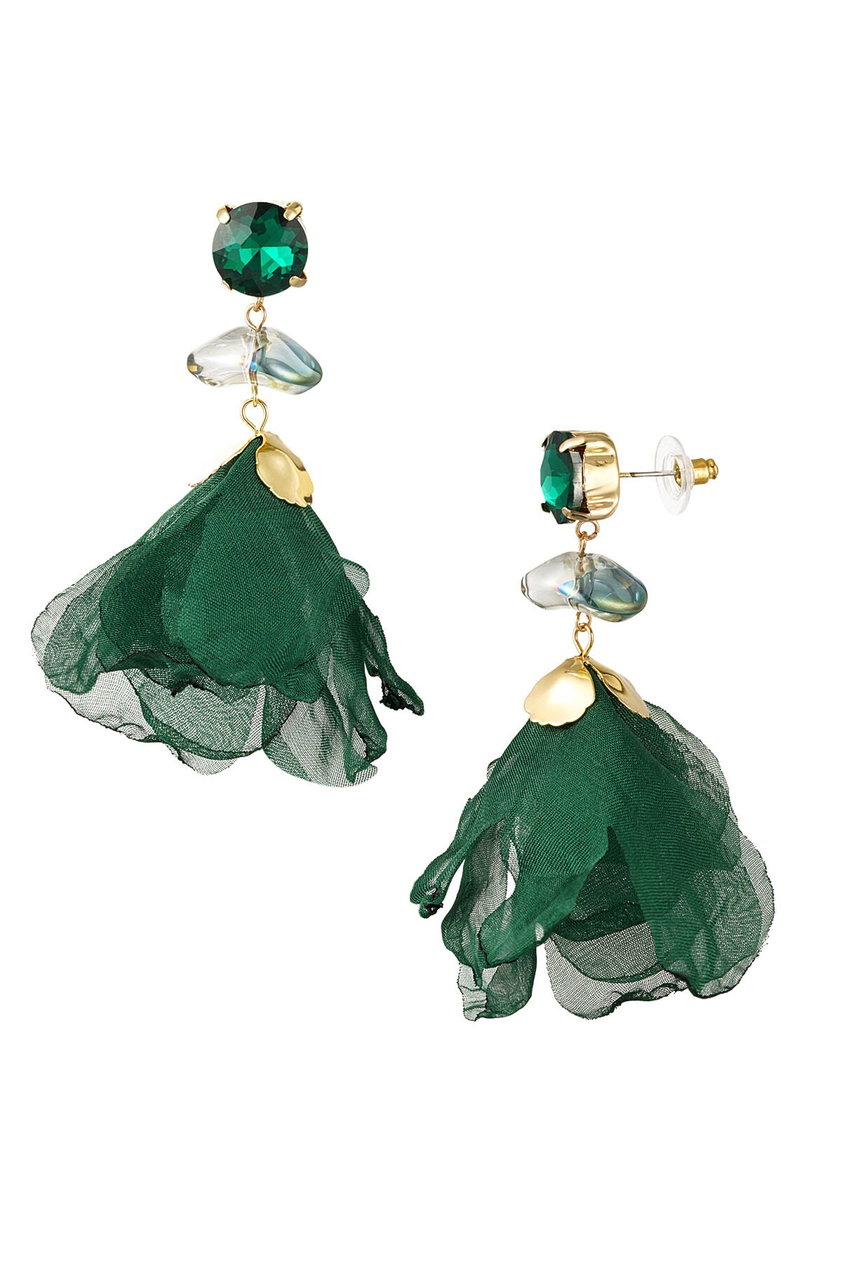 Earrings fall rose - green 