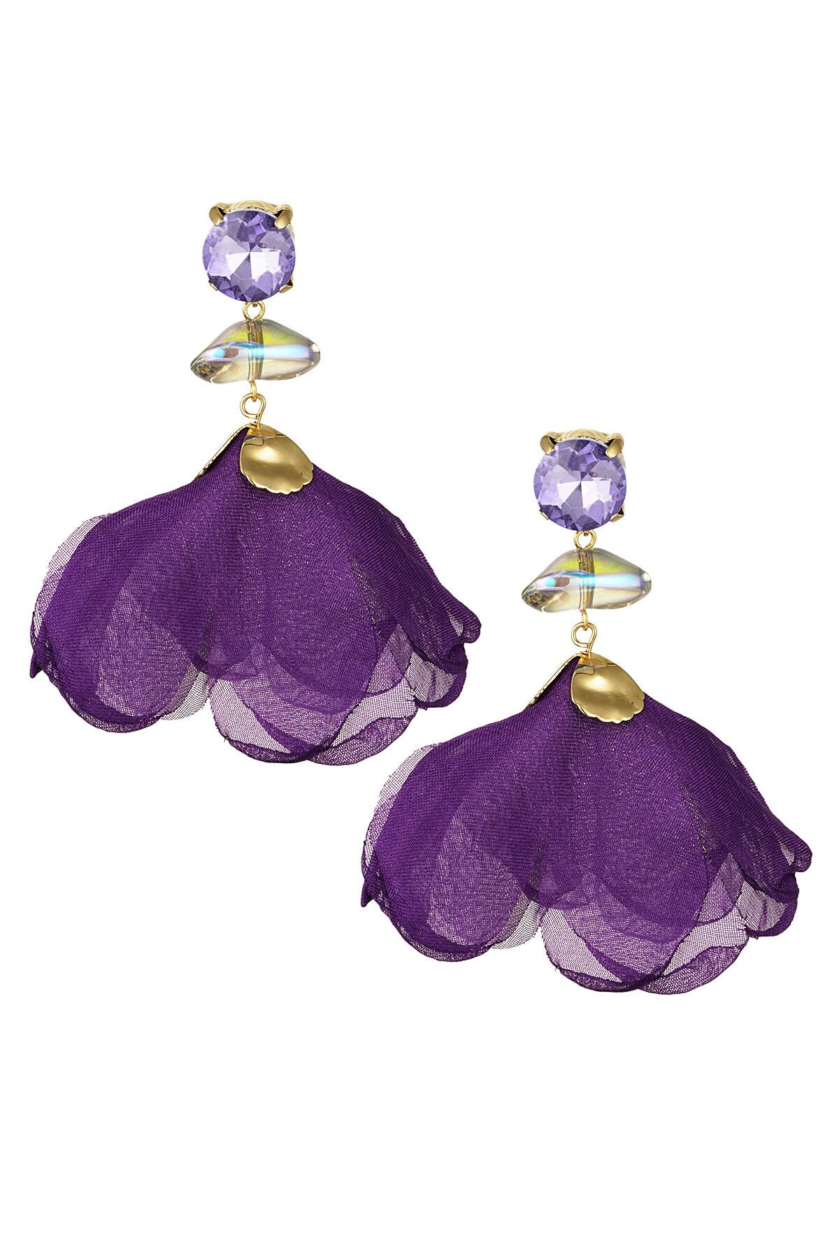 Earrings fall rose - purple 