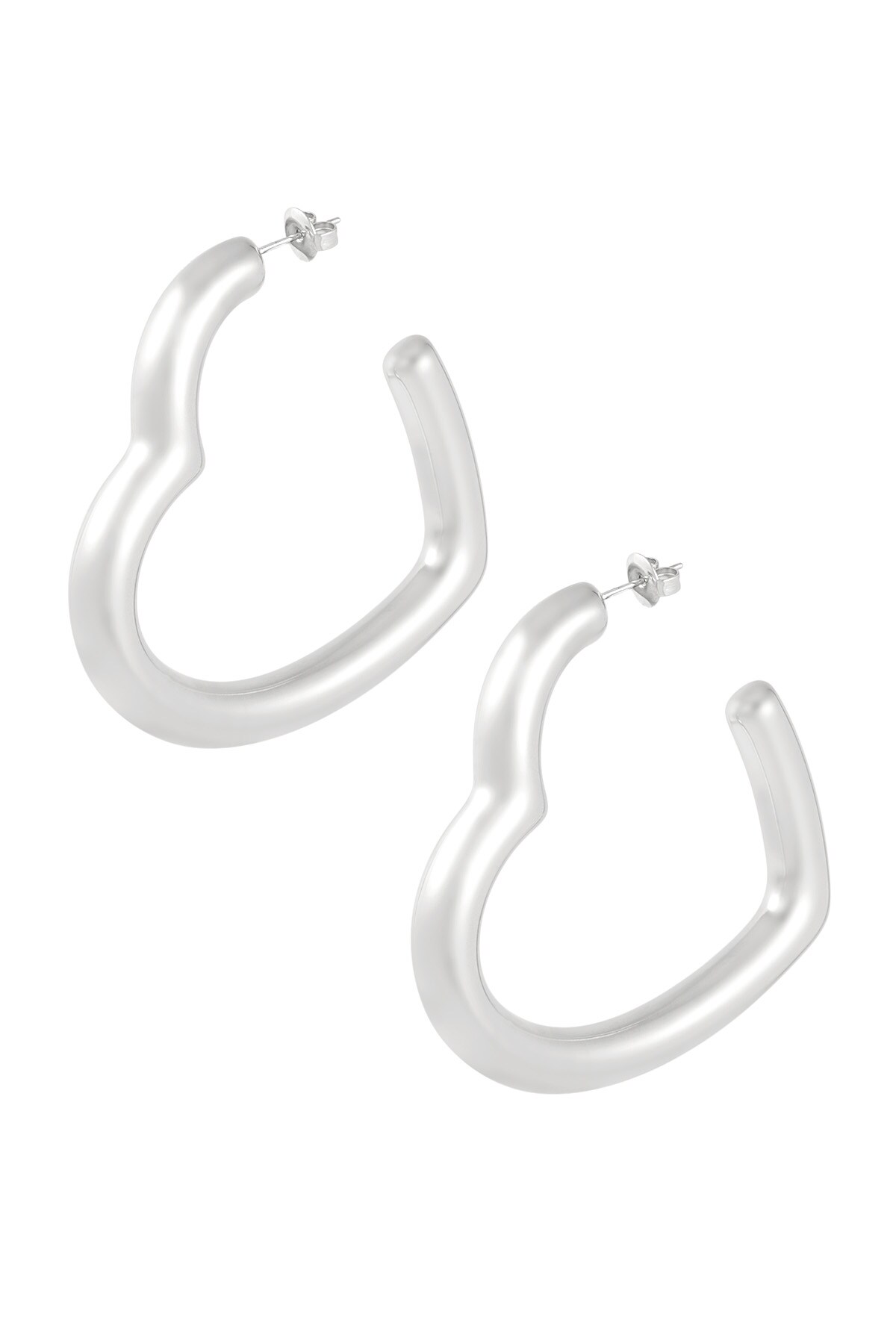 Earrings not that heart - Silver color h5 