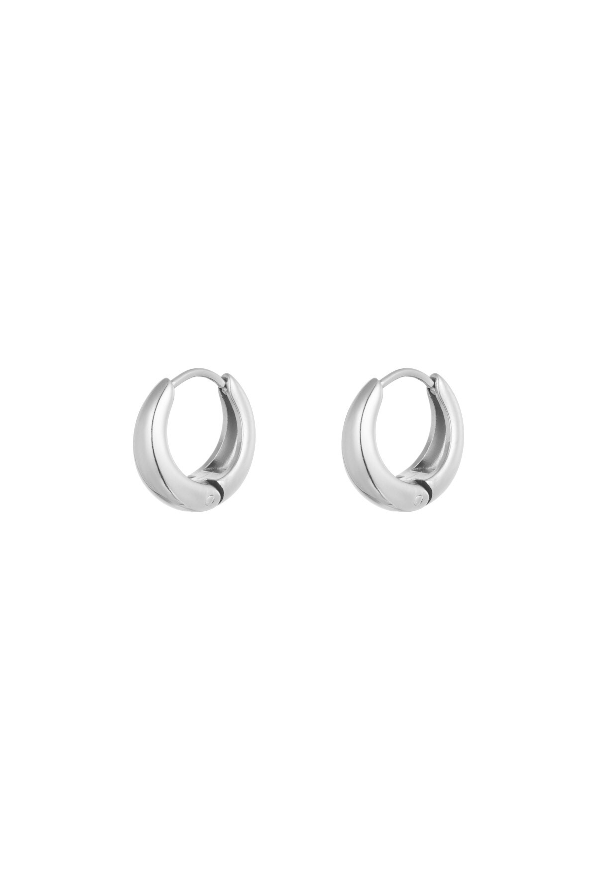 Small basic hoop earrings - Silver color h5 