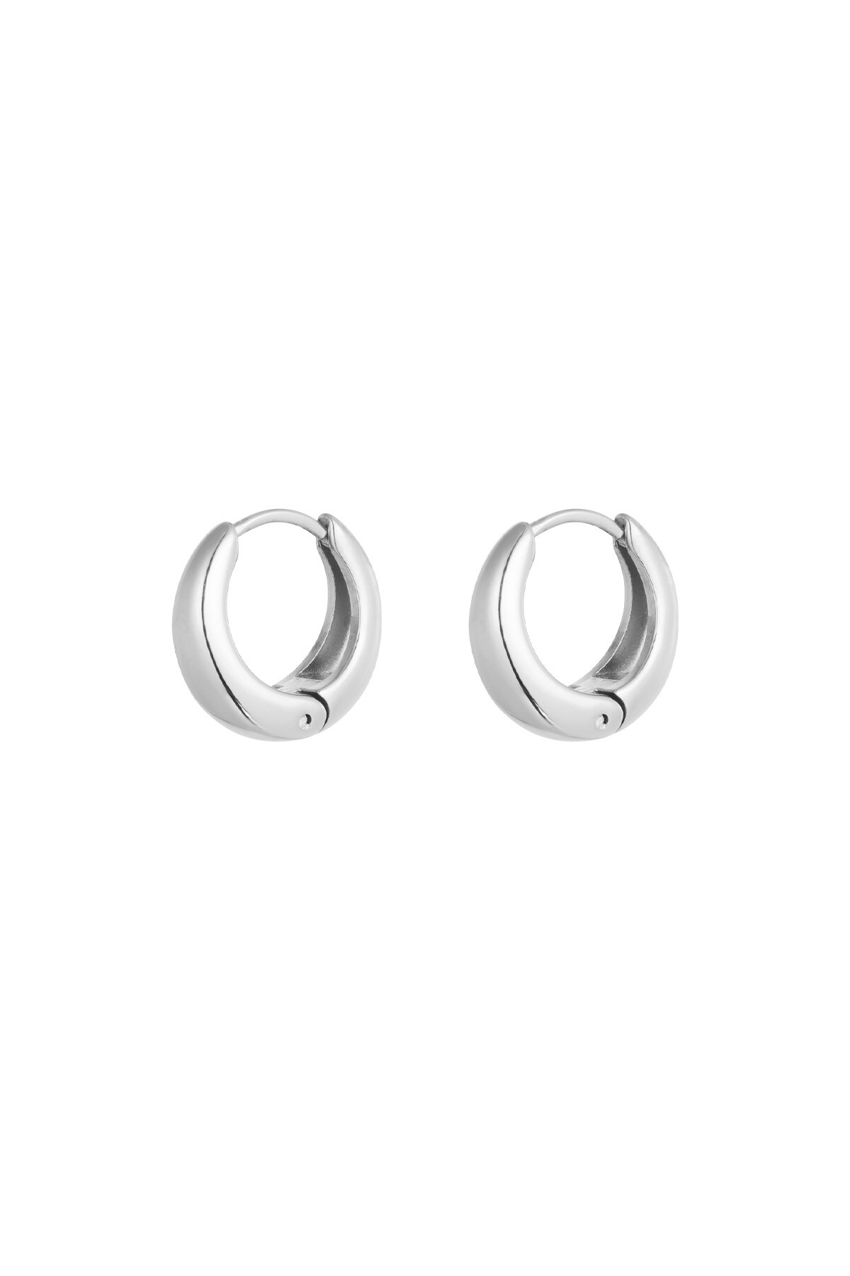 Medium basic hoop earrings - Silver color h5 