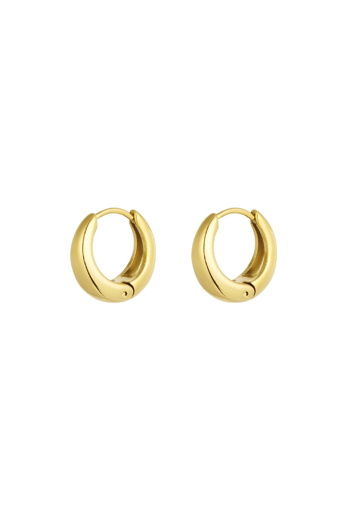 Medium basic hoop earrings - Gold color h5 