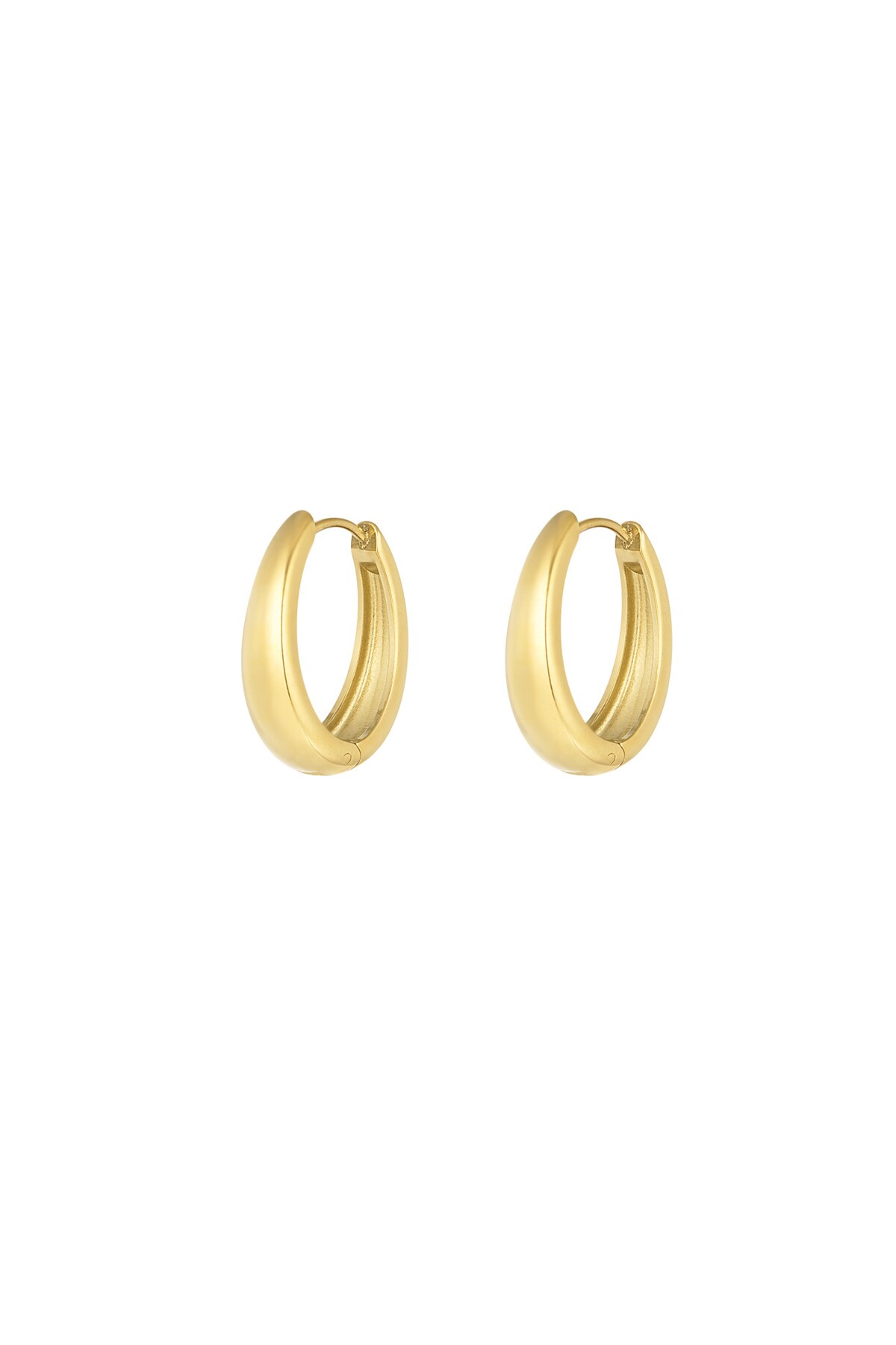 Classy hoop earrings - Gold color h5 