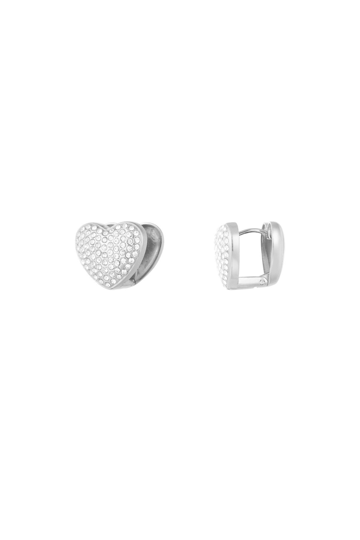 Earrings sparkle hearts - Silver color h5 