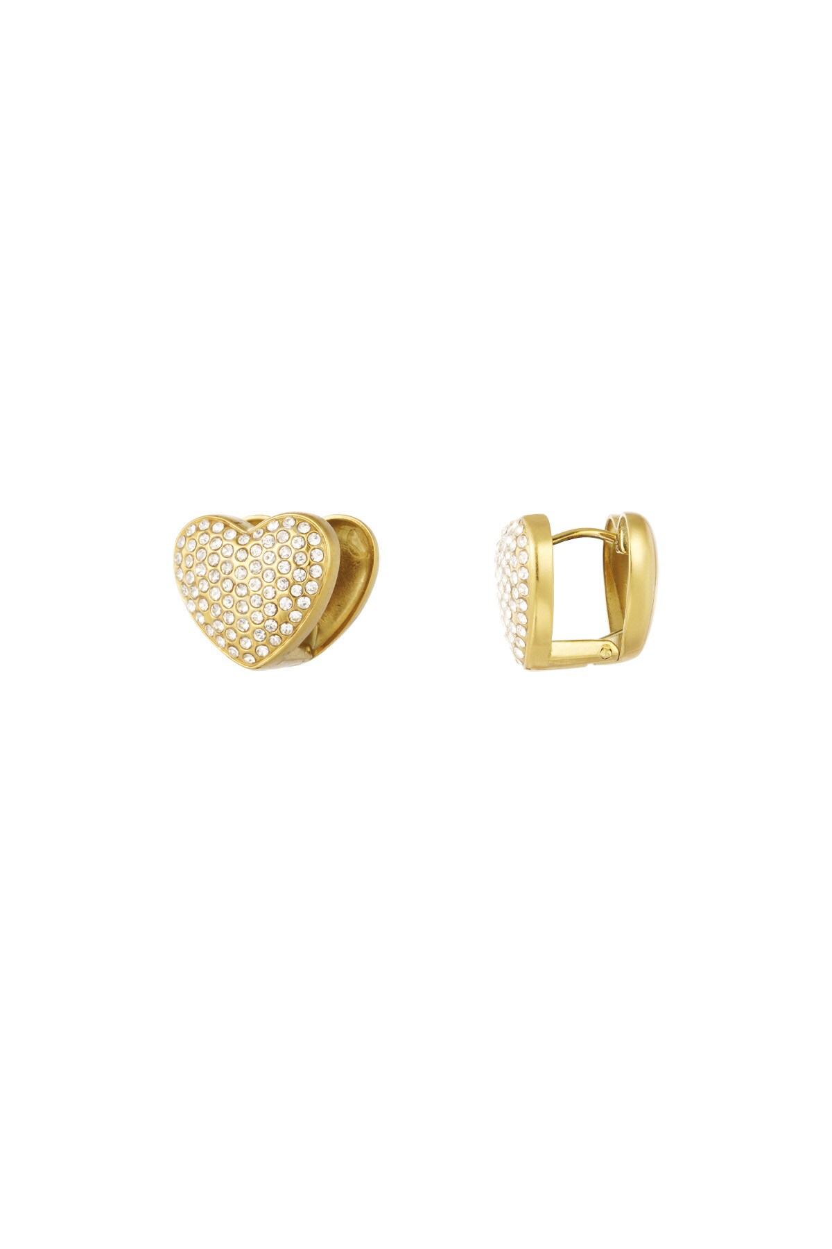 Earrings sparkle hearts - Gold color 