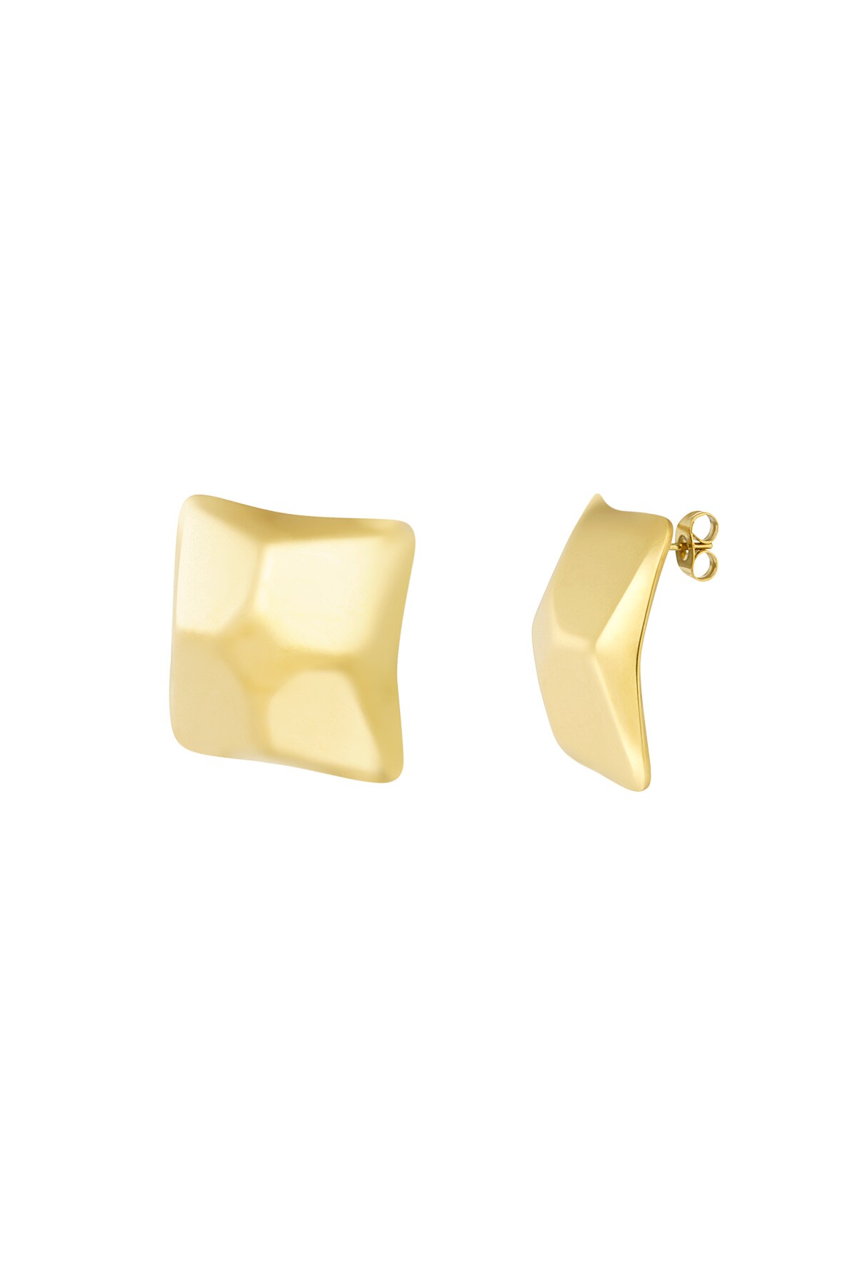 Statement earrings square - Gold color h5 