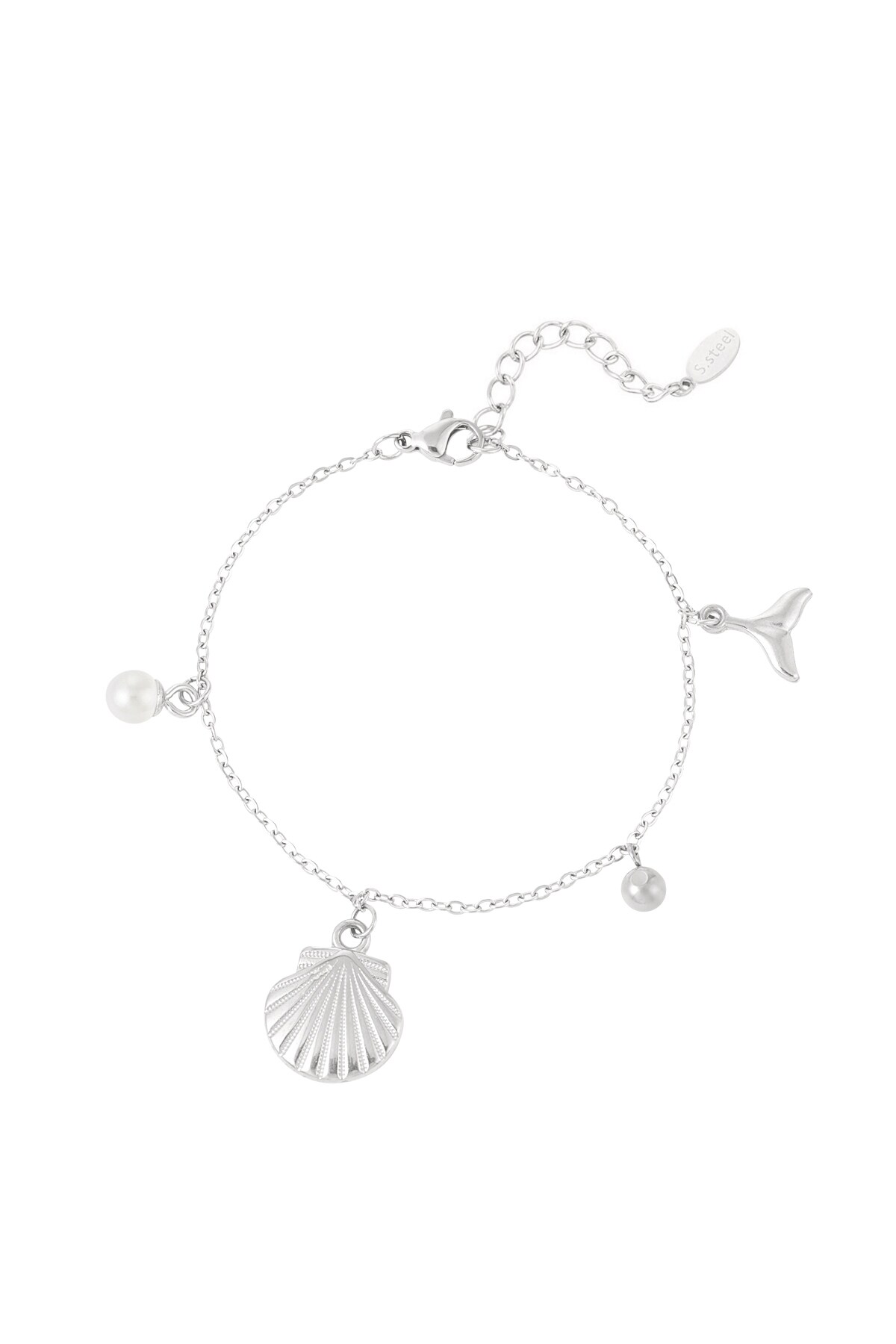 Shells charm bracelet - Silver color h5 