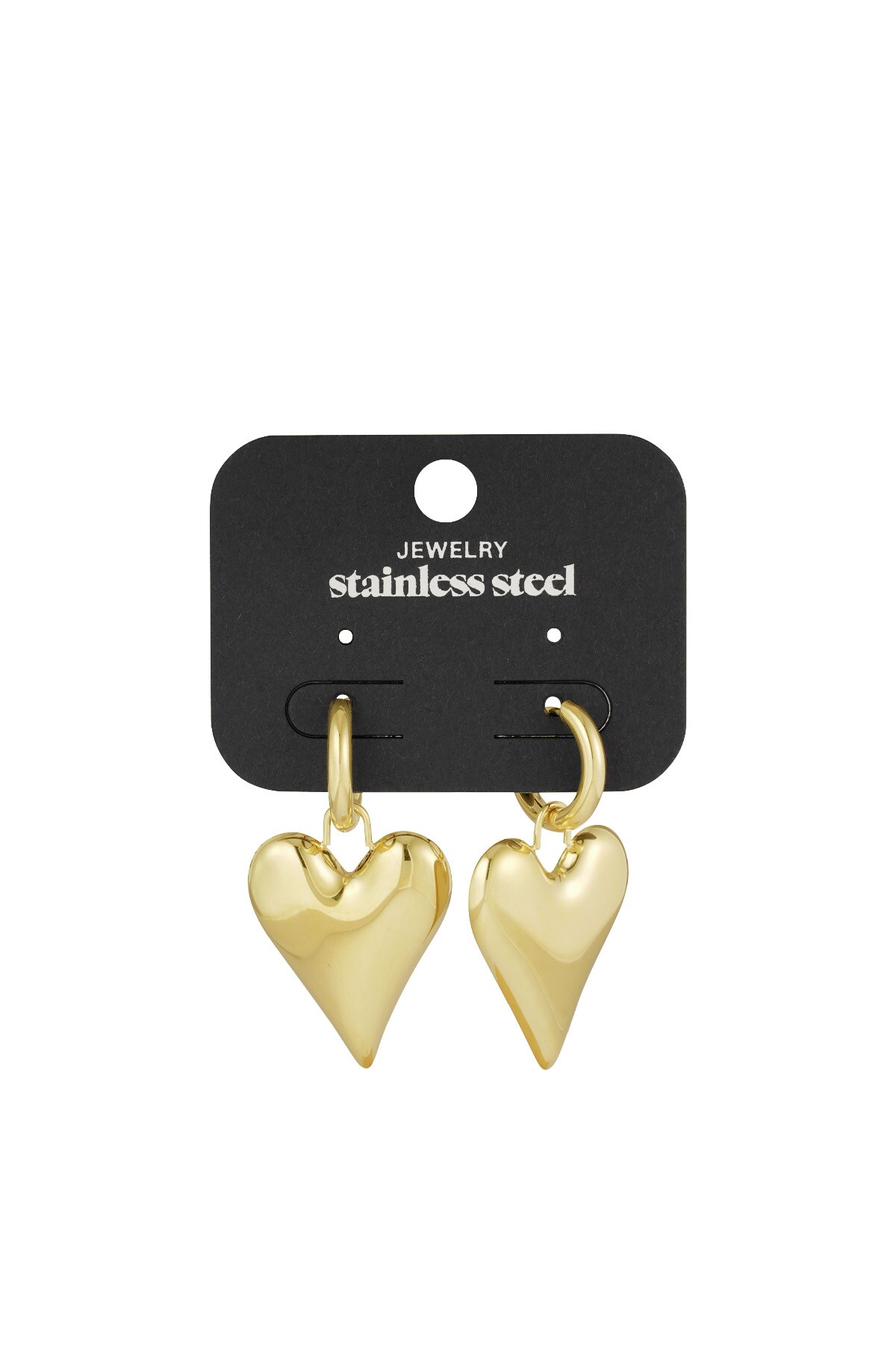 Big Heart pendant earrings - Gold color Picture3