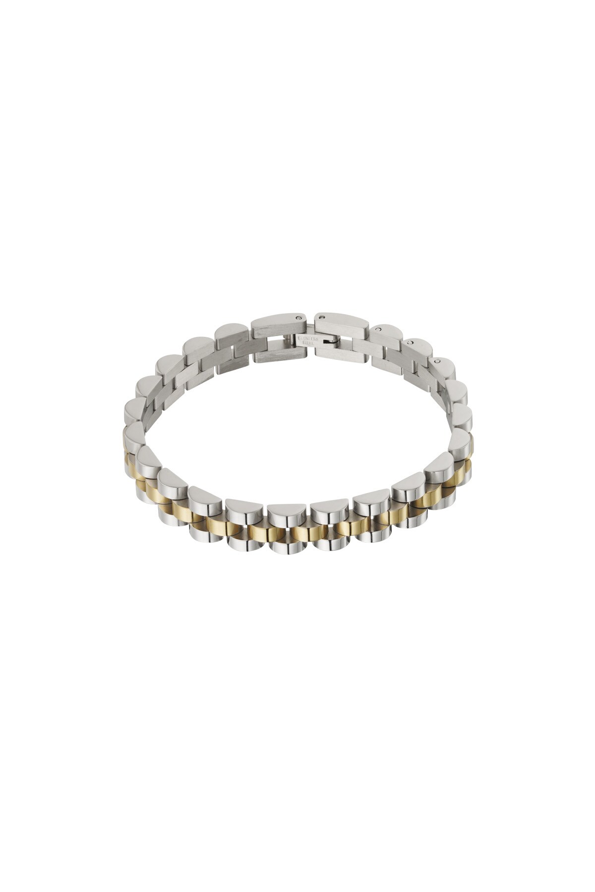 Classy link bracelet - gold silver h5 