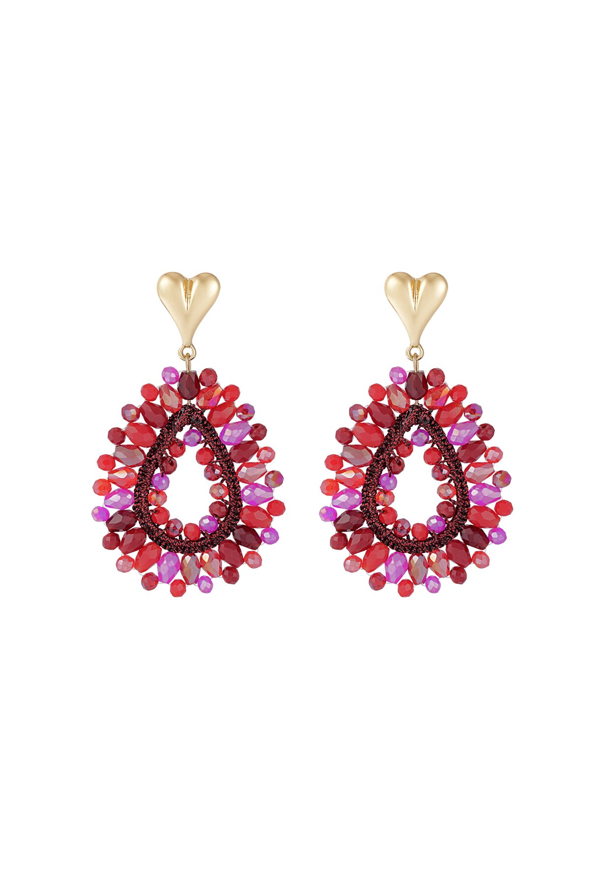 Beaded Love earrings - fuchsia h5 