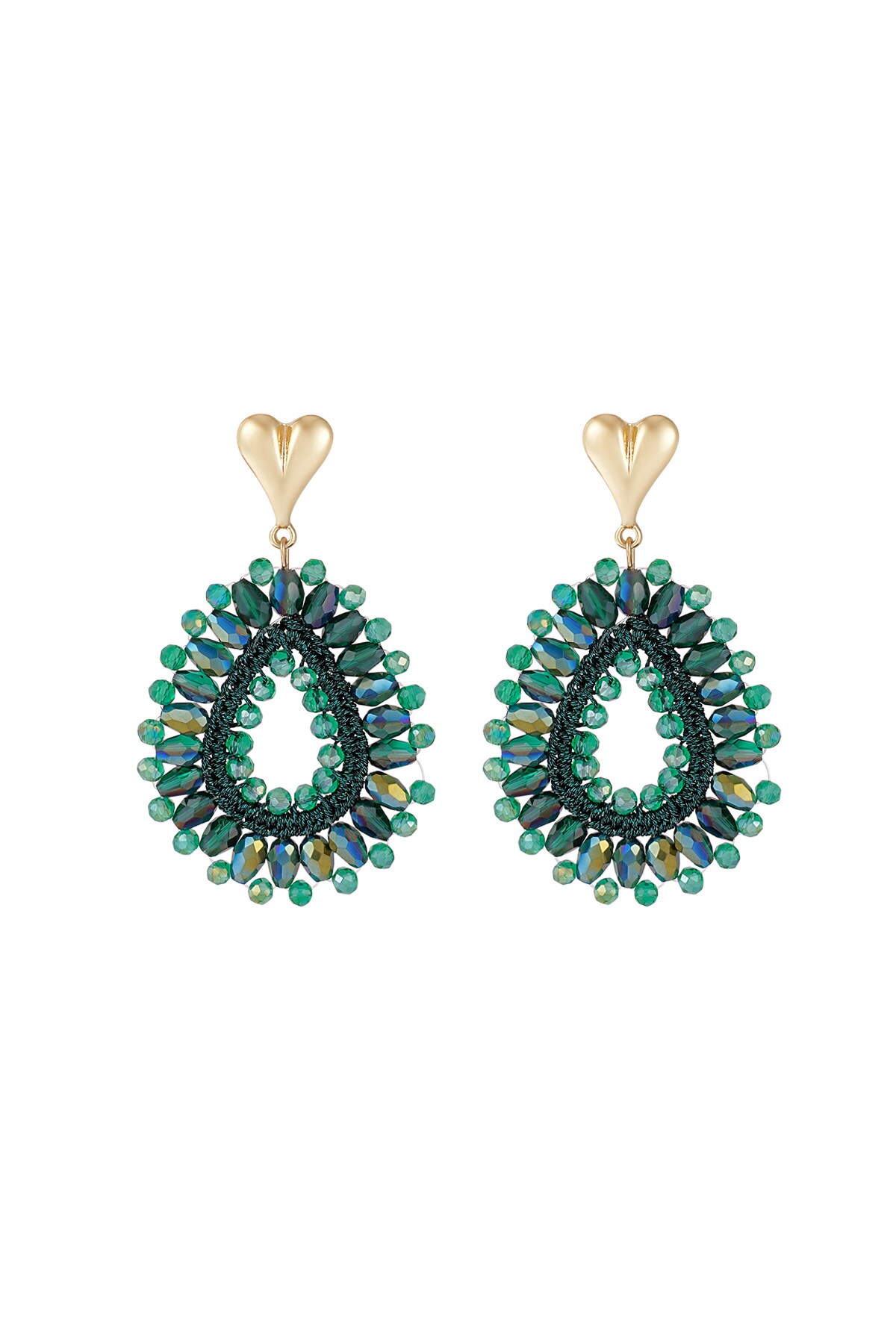 Beaded Love earrings - green h5 