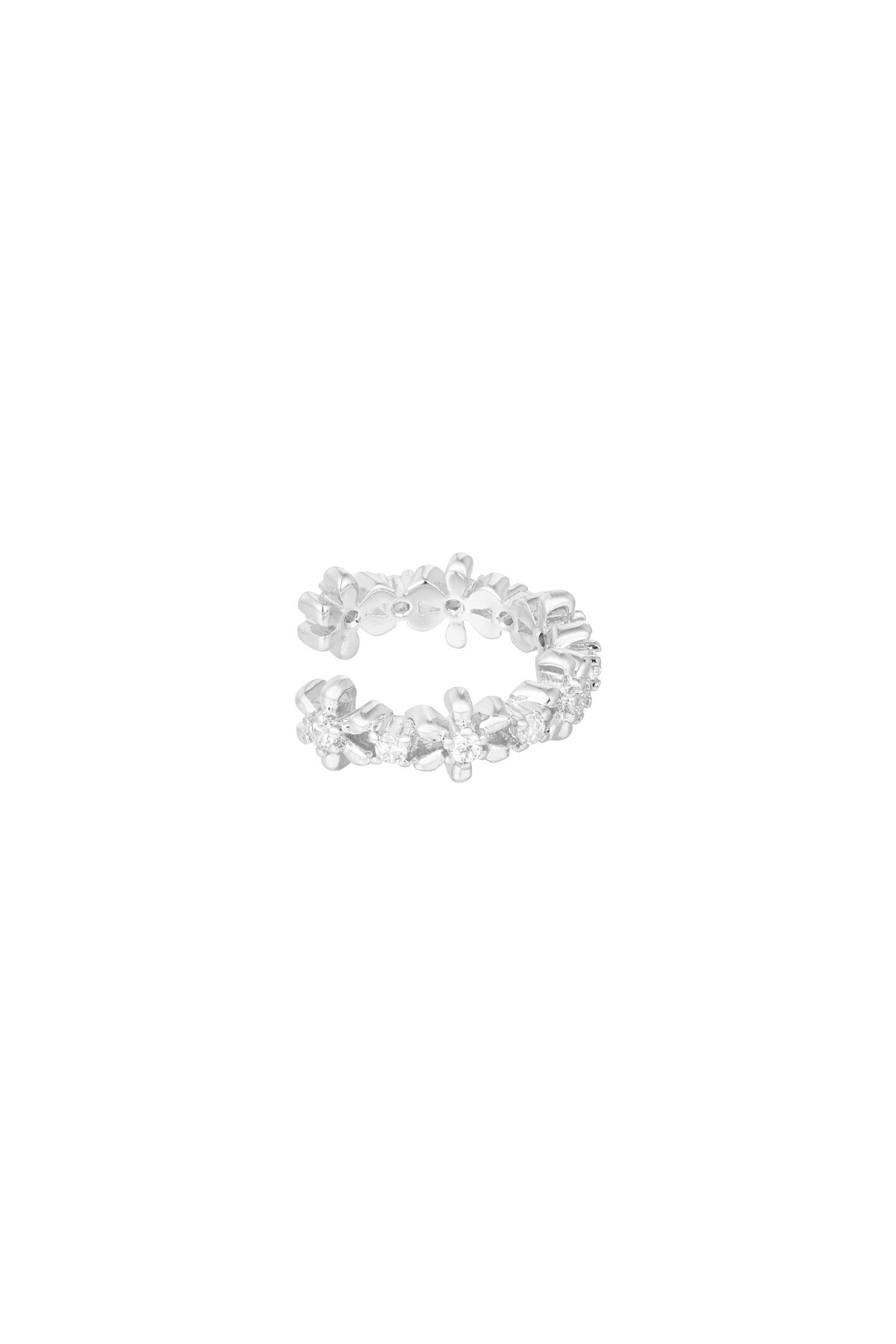 Earcuff Floral Shine - Silver color 