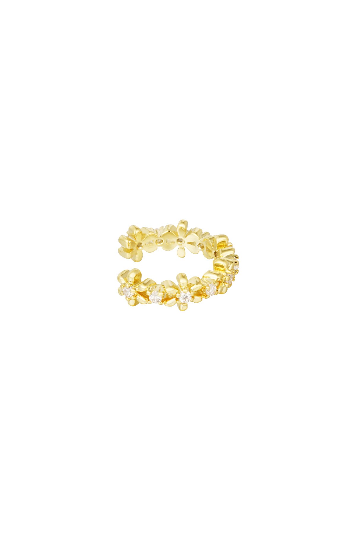 Earcuff Floral Shine - Gold color h5 