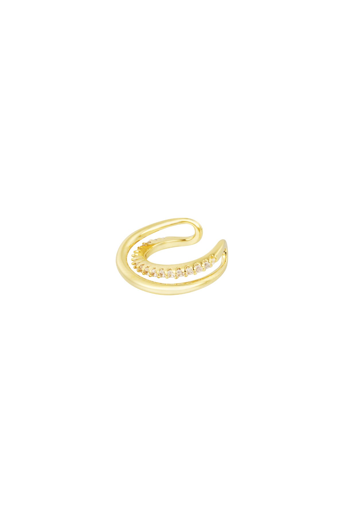 Earcuff Layered Glam - Gold color h5 