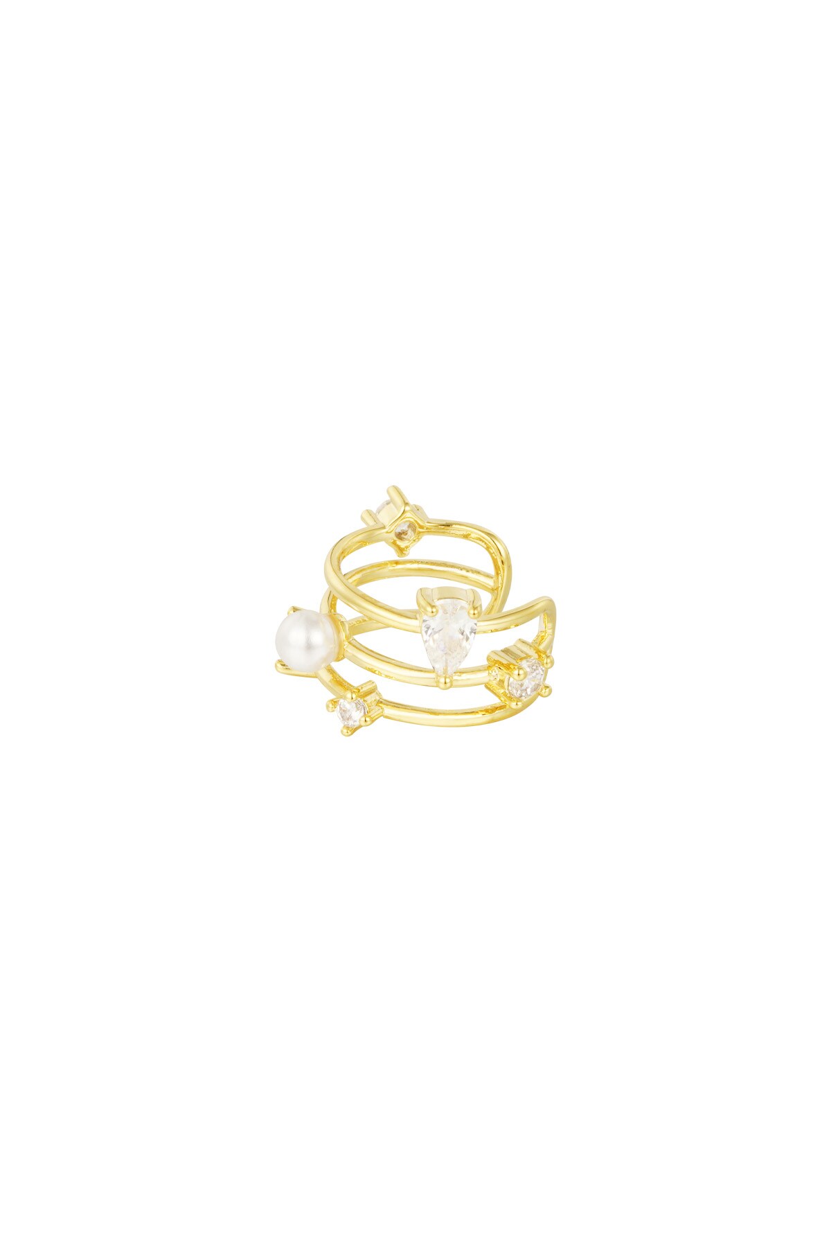 Earcuff Pearl Glow - Gold color 