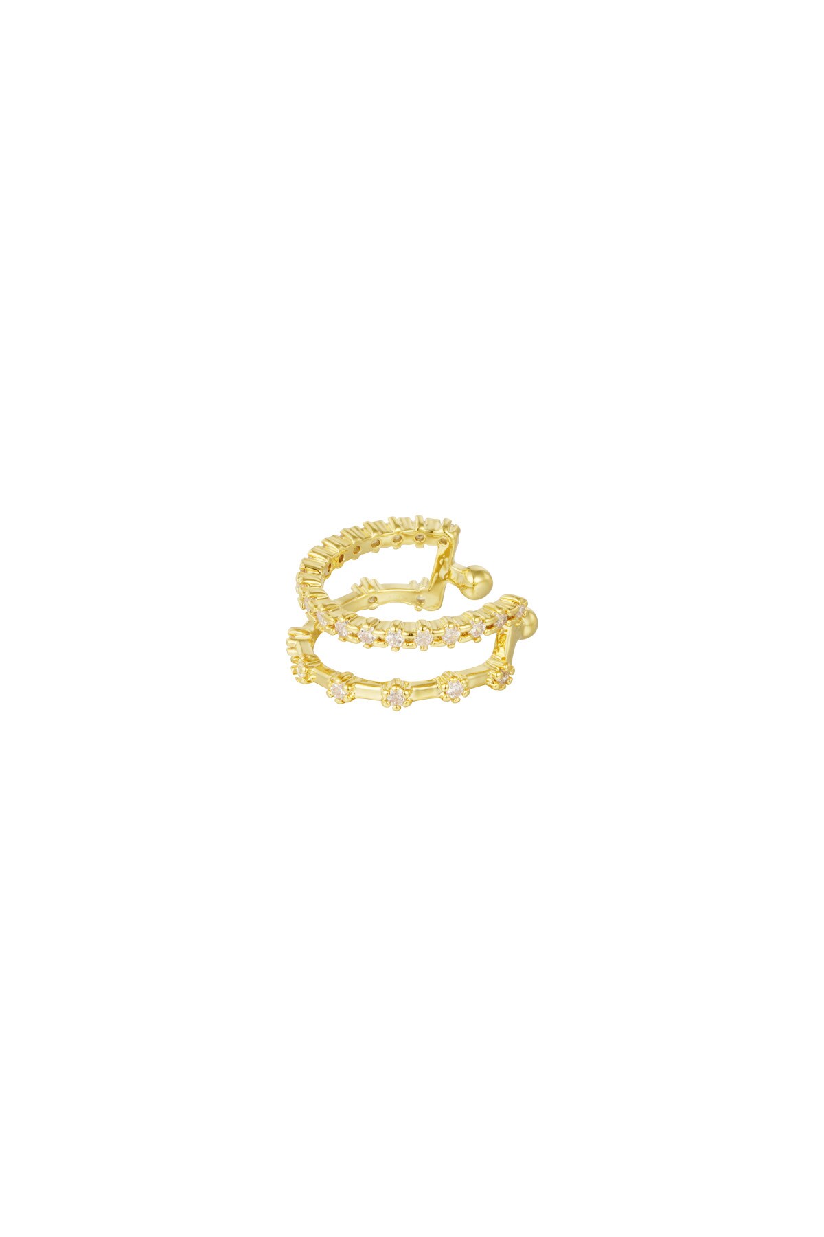 Earcuff Double Sparkle - Gold color h5 