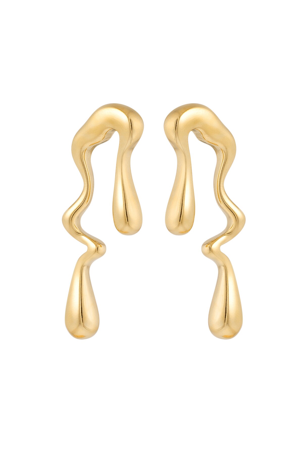 Crazy couple earrings - Gold color h5 