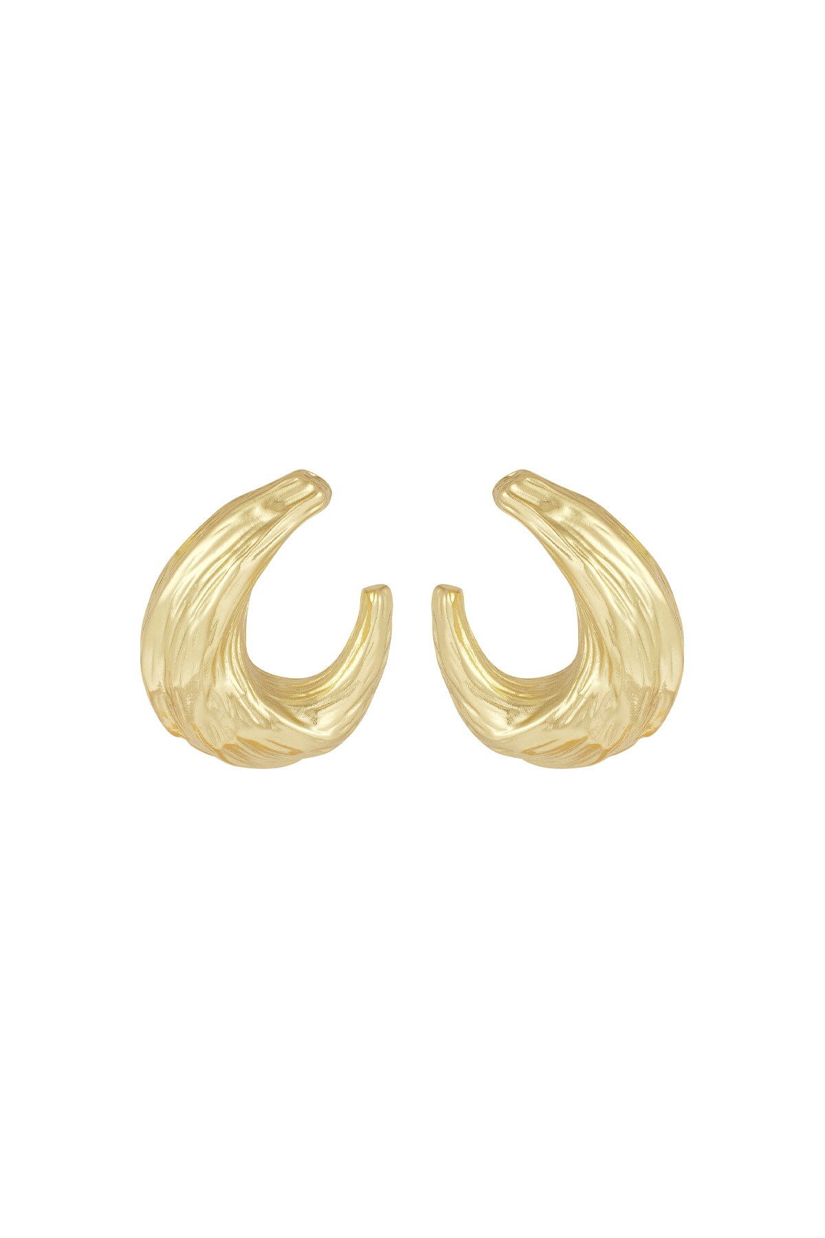 Textured elegance earrings - Gold color h5 