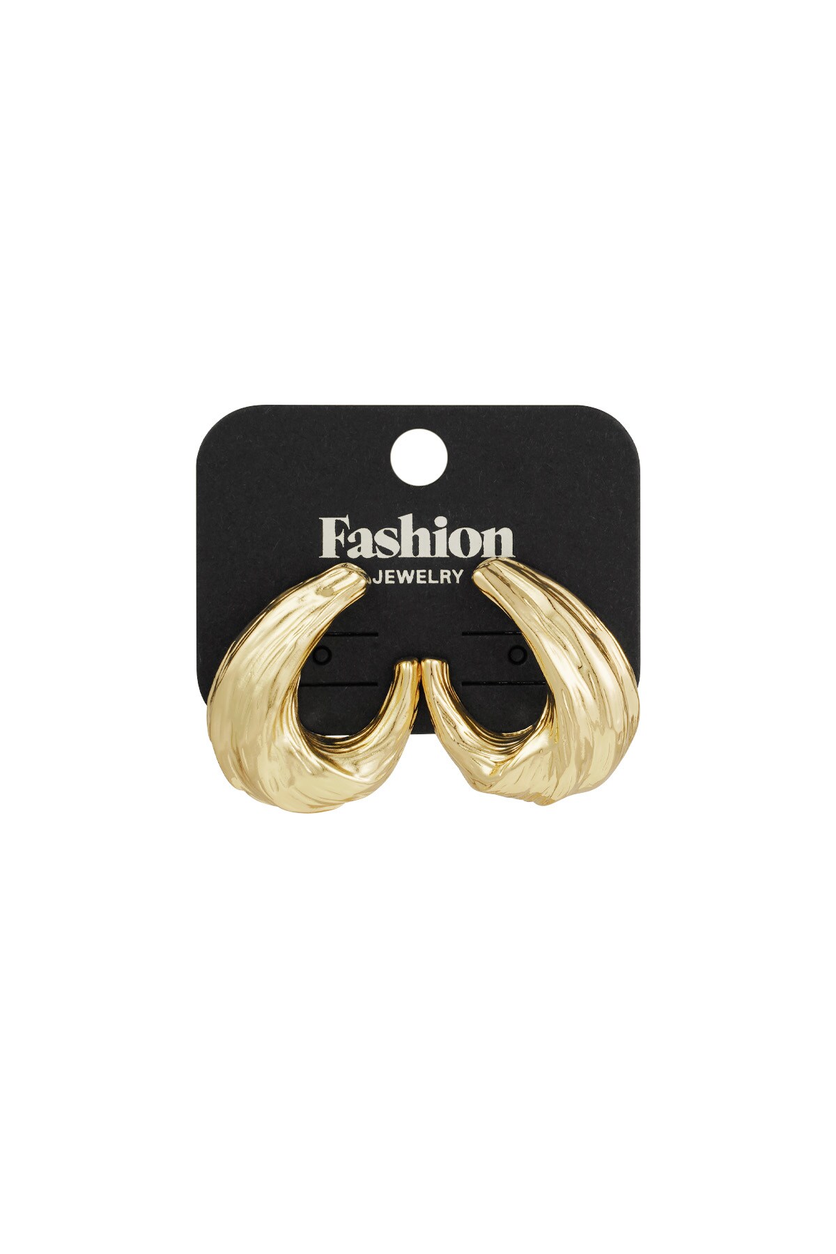 Textured elegance earrings - Gold color h5 Picture3