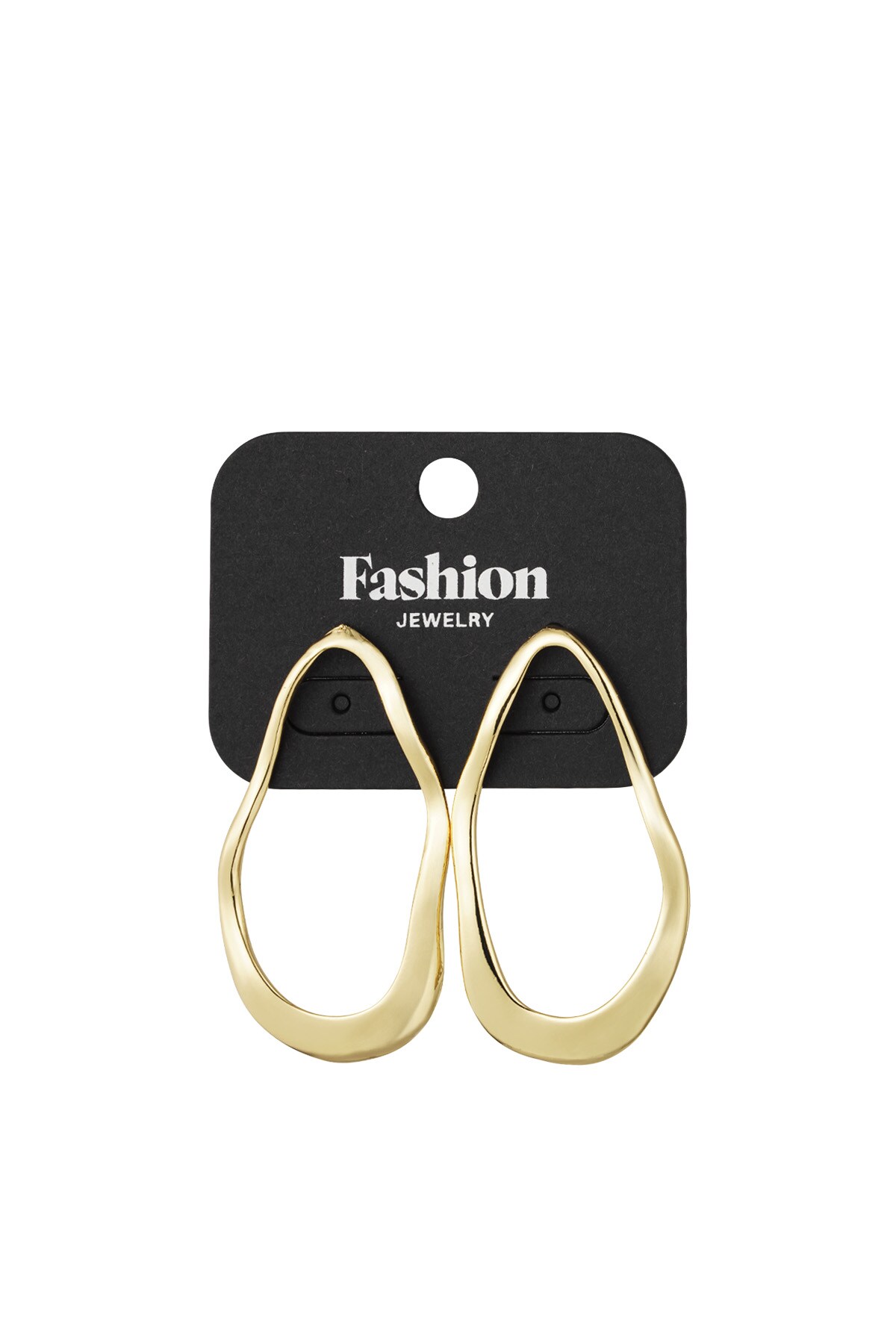 Stylish round statement earrings - Gold color Picture3