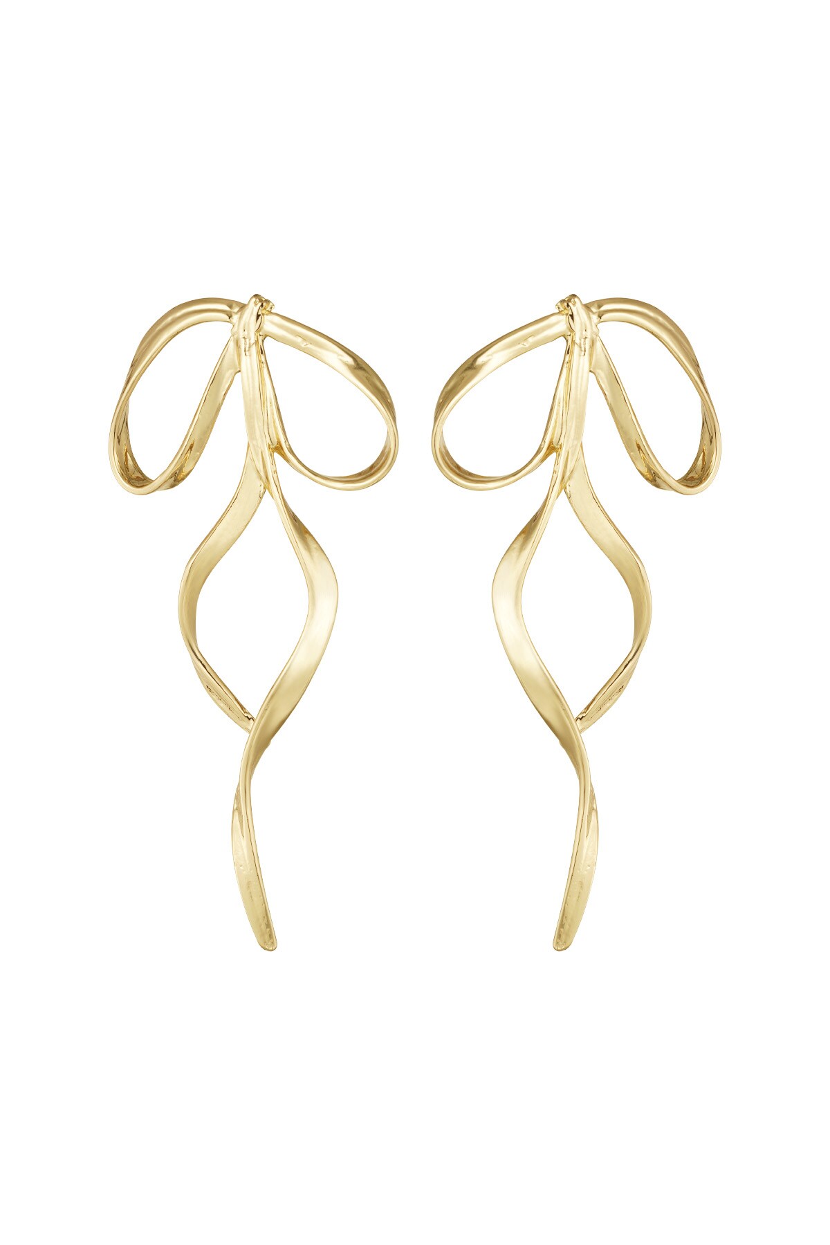 Playful Bow earrings - Gold color h5 