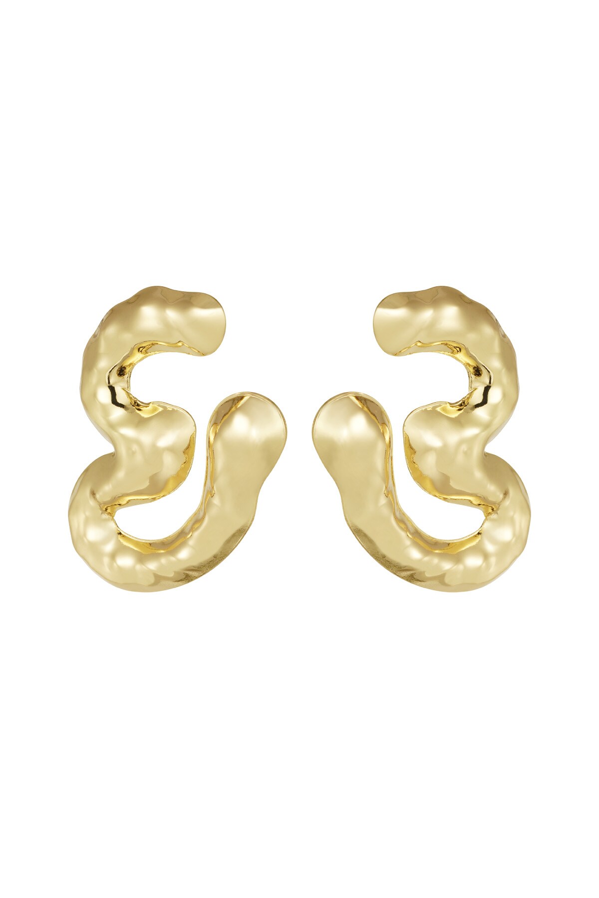 Chunky Melting earrings - Gold color h5 