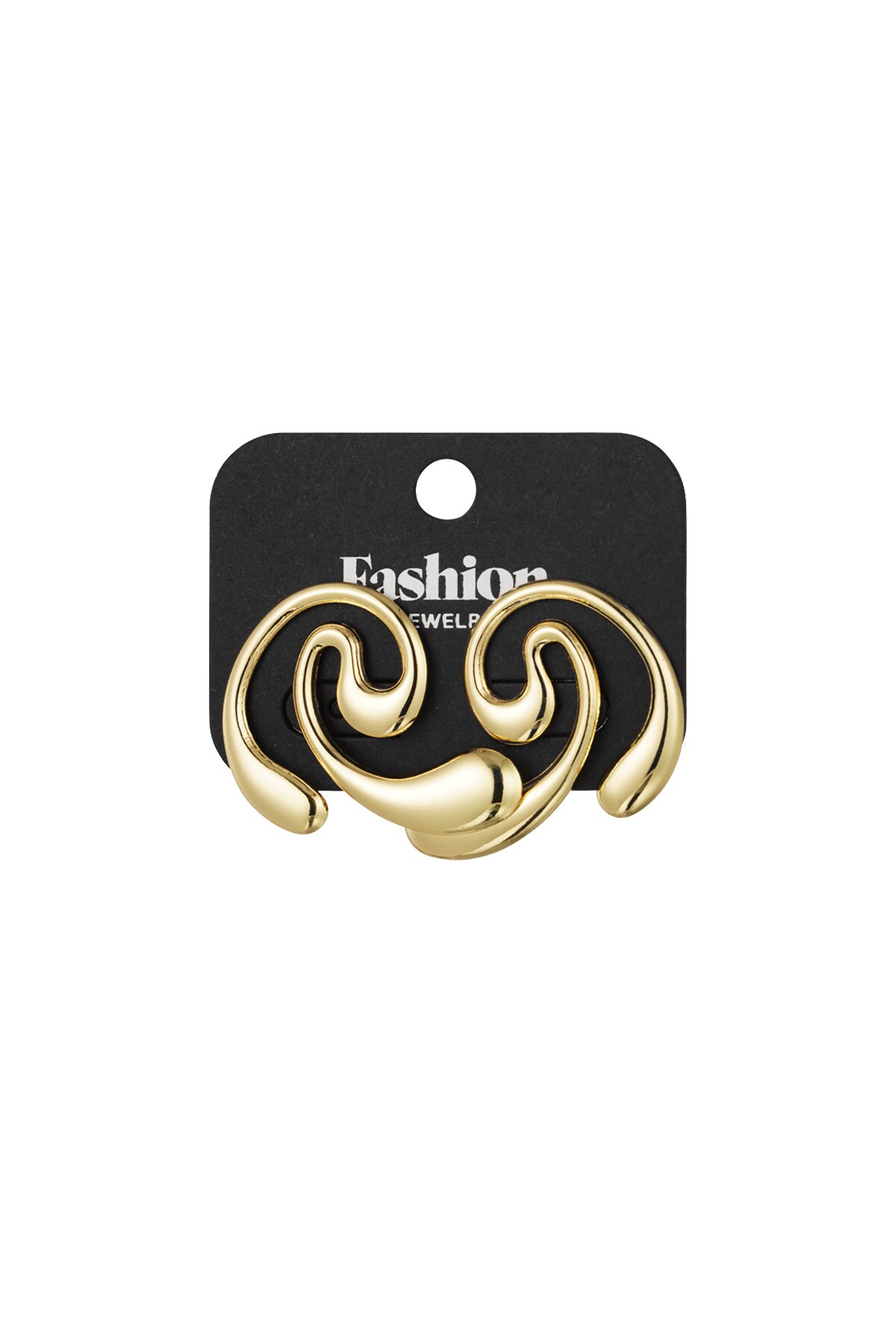 Earrings swirl swim - Gold color h5 Picture3