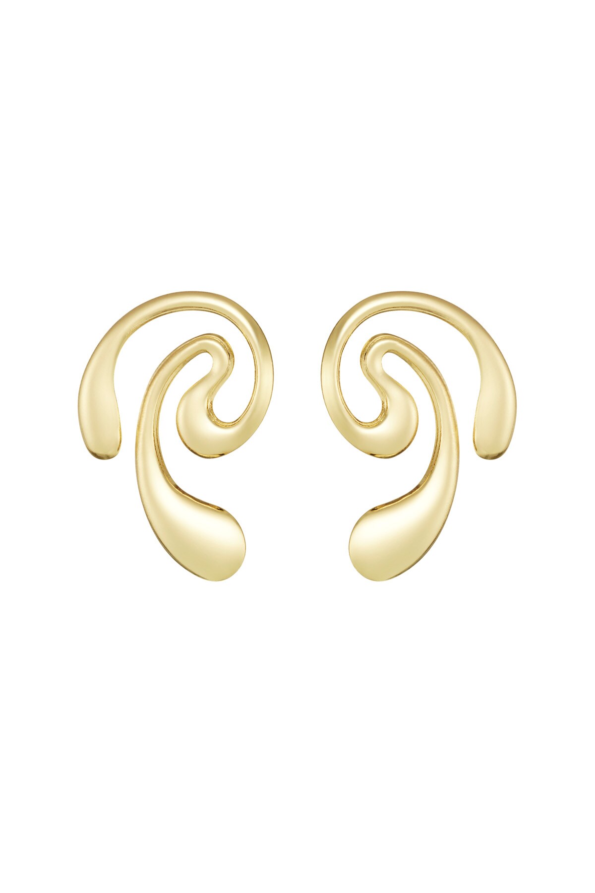 Earrings swirl swim - Gold color h5 