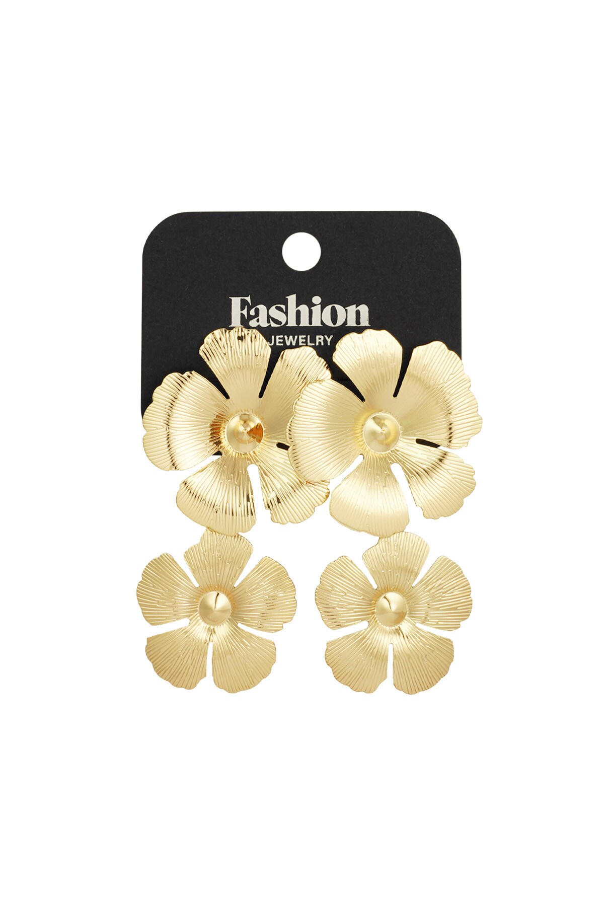 Twin Flower earrings - Gold color h5 Picture3