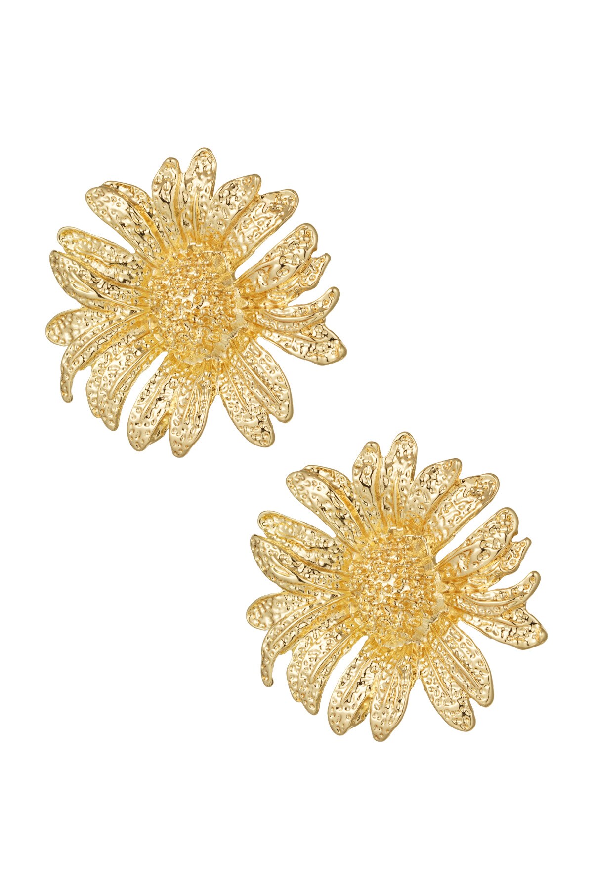 Sunflower statement earrings - Gold color h5 