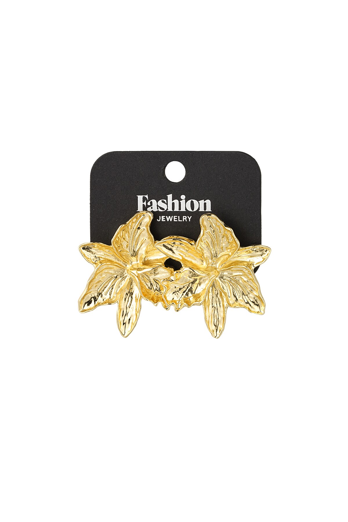 Funky flower earrings - Gold color Picture3