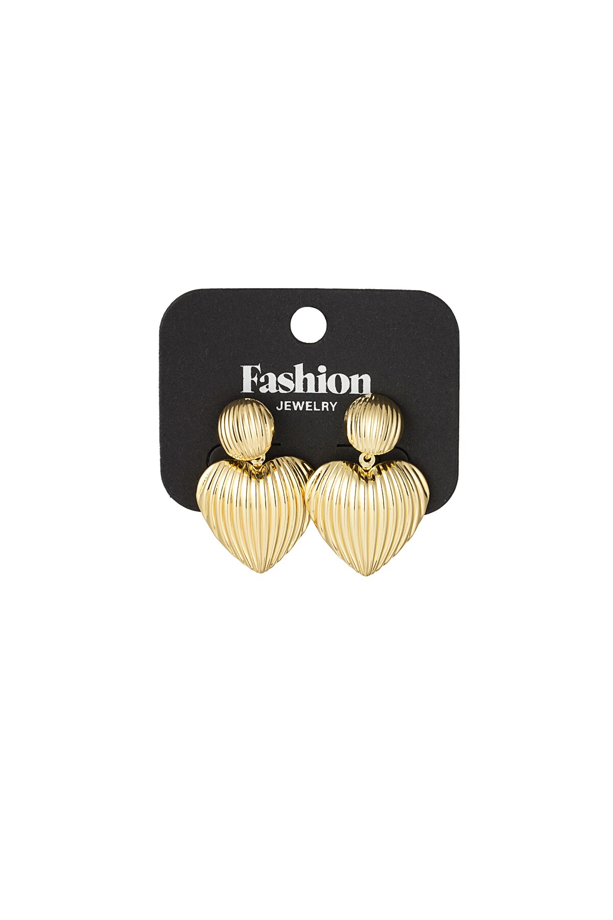 Funky heart dangles earrings - Gold color Picture3