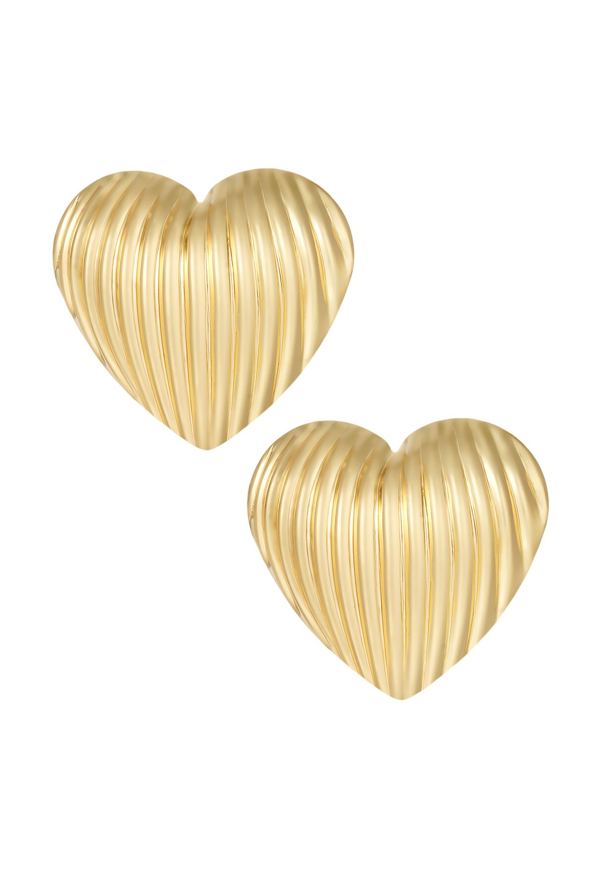 groovy heart earrings - Gold color 