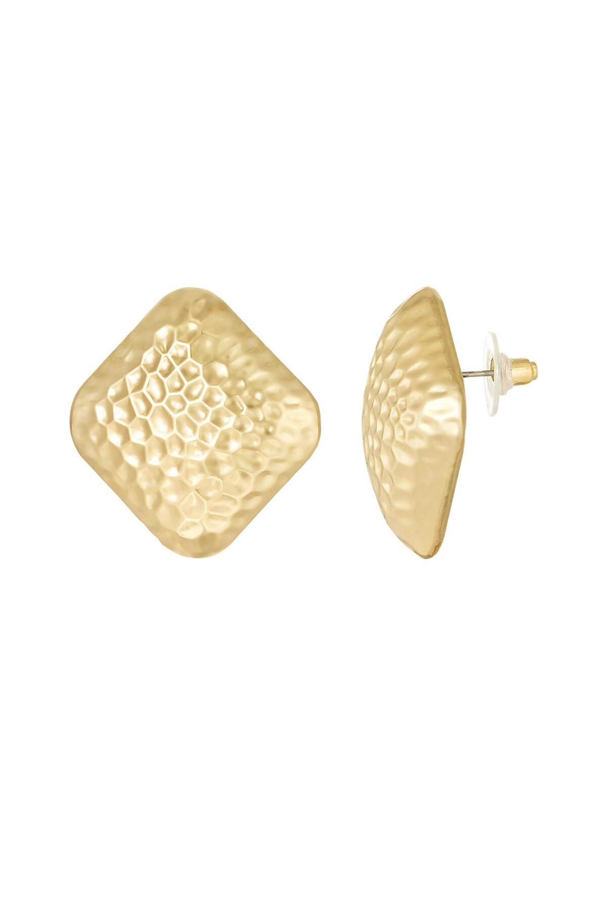 refined textured earrings - Gold color h5 