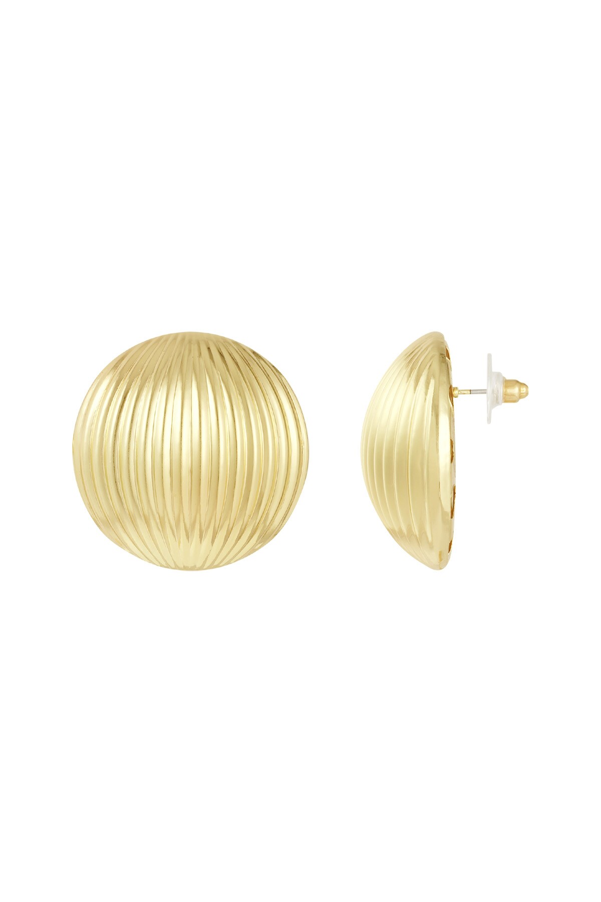 Chic textured earrings - Gold color h5 